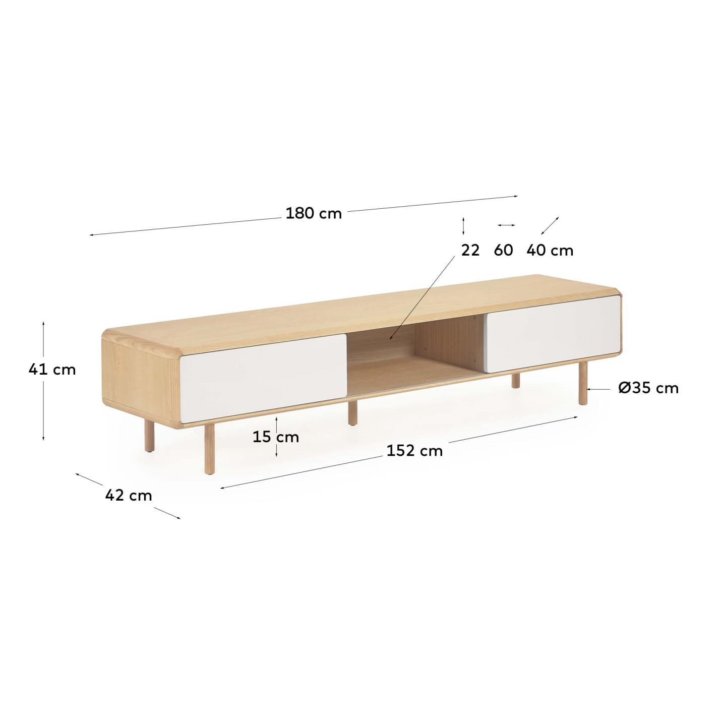 Kave Home TV-meubel 'Anielle' Essen, 180cm