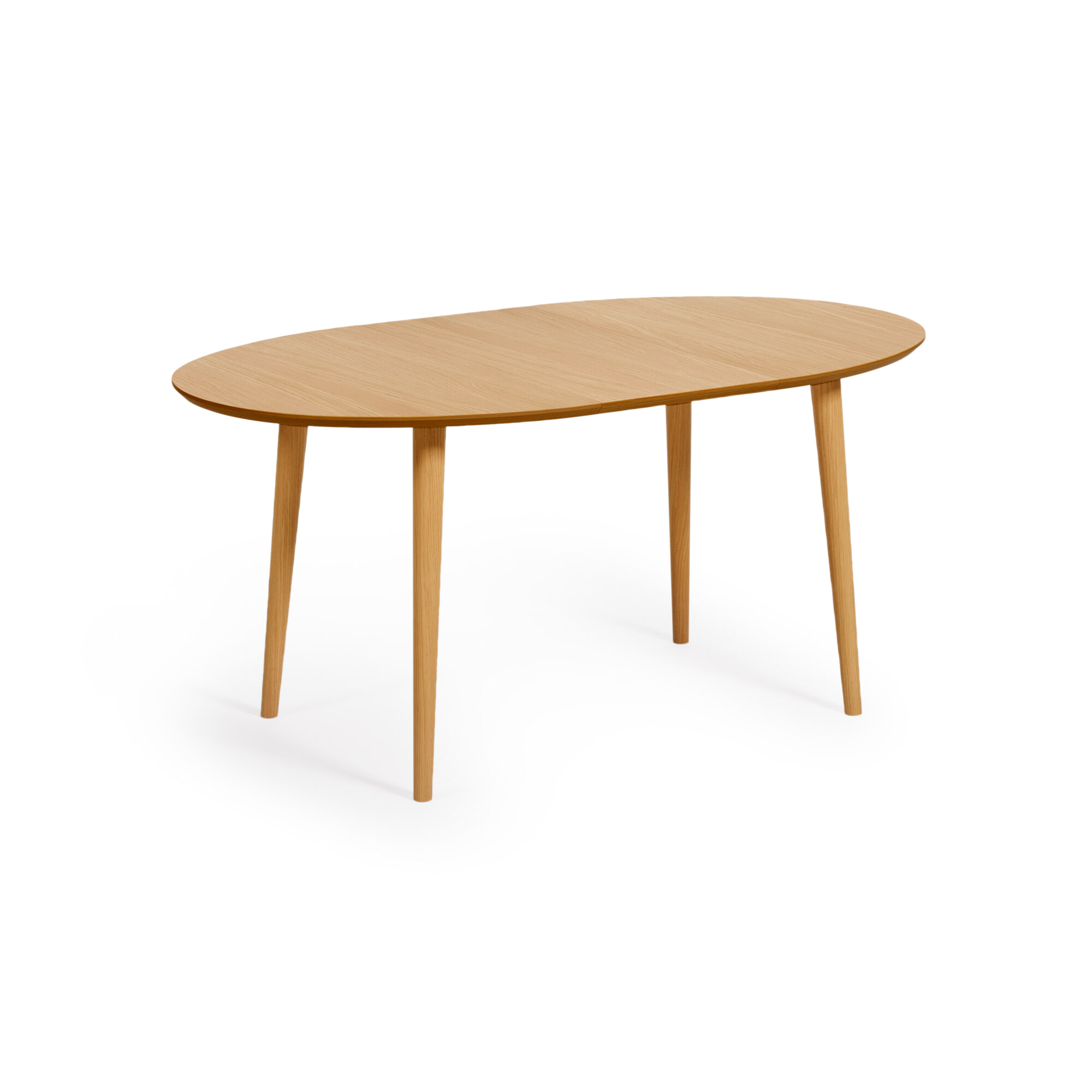 Kave Home Uitschuifbare Ovale Eettafel 'Oqui' 120 - 200 x 90cm, kleur Eiken Naturel