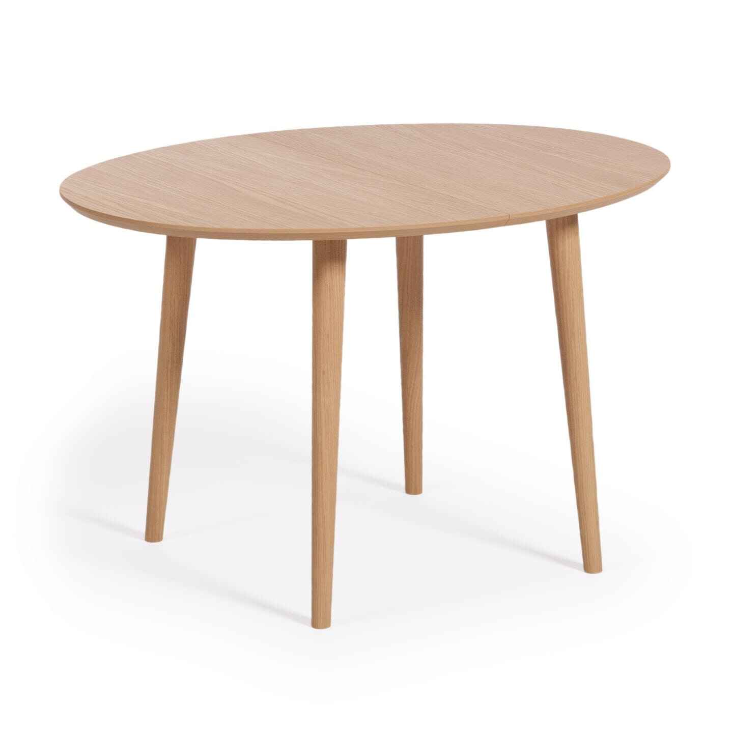 Kave Home Uitschuifbare Ovale Eettafel 'Oqui' 120 - 200 x 90cm, kleur Naturel