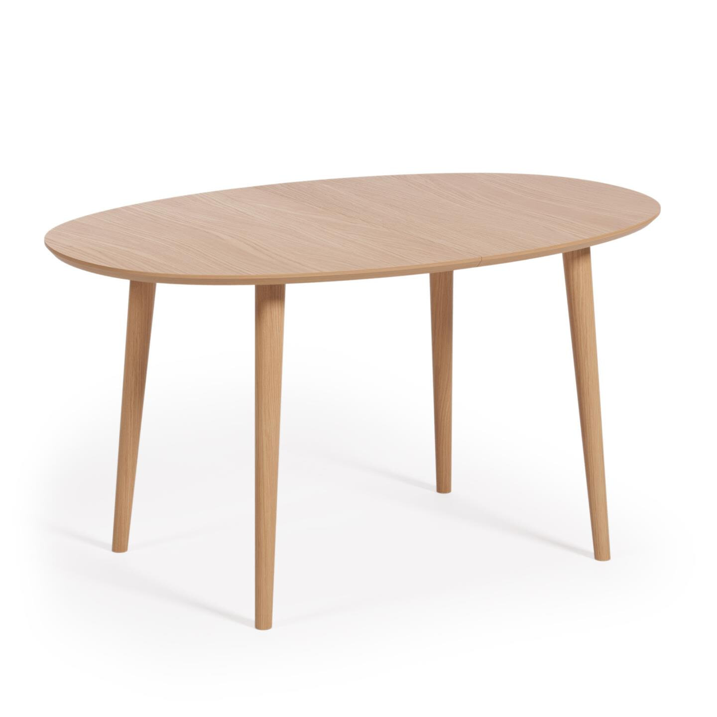 Kave Home Uitschuifbare Ovale Eettafel Oqui 140 - 220 x 90cm - Eiken Naturel - Ovaal