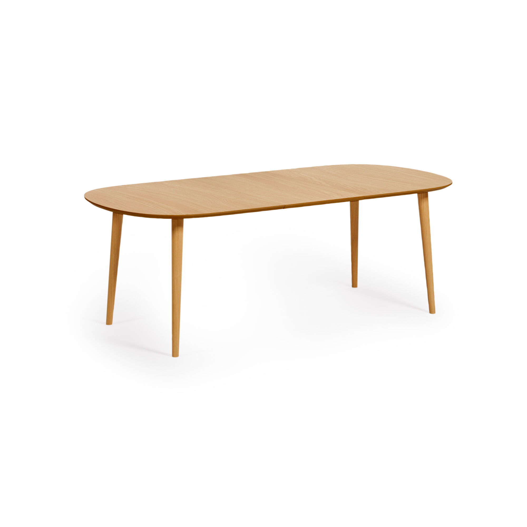Kave Home Uitschuifbare Ovale Eettafel 'Oqui' 160 - 260 x 100cm, kleur Eiken Naturel