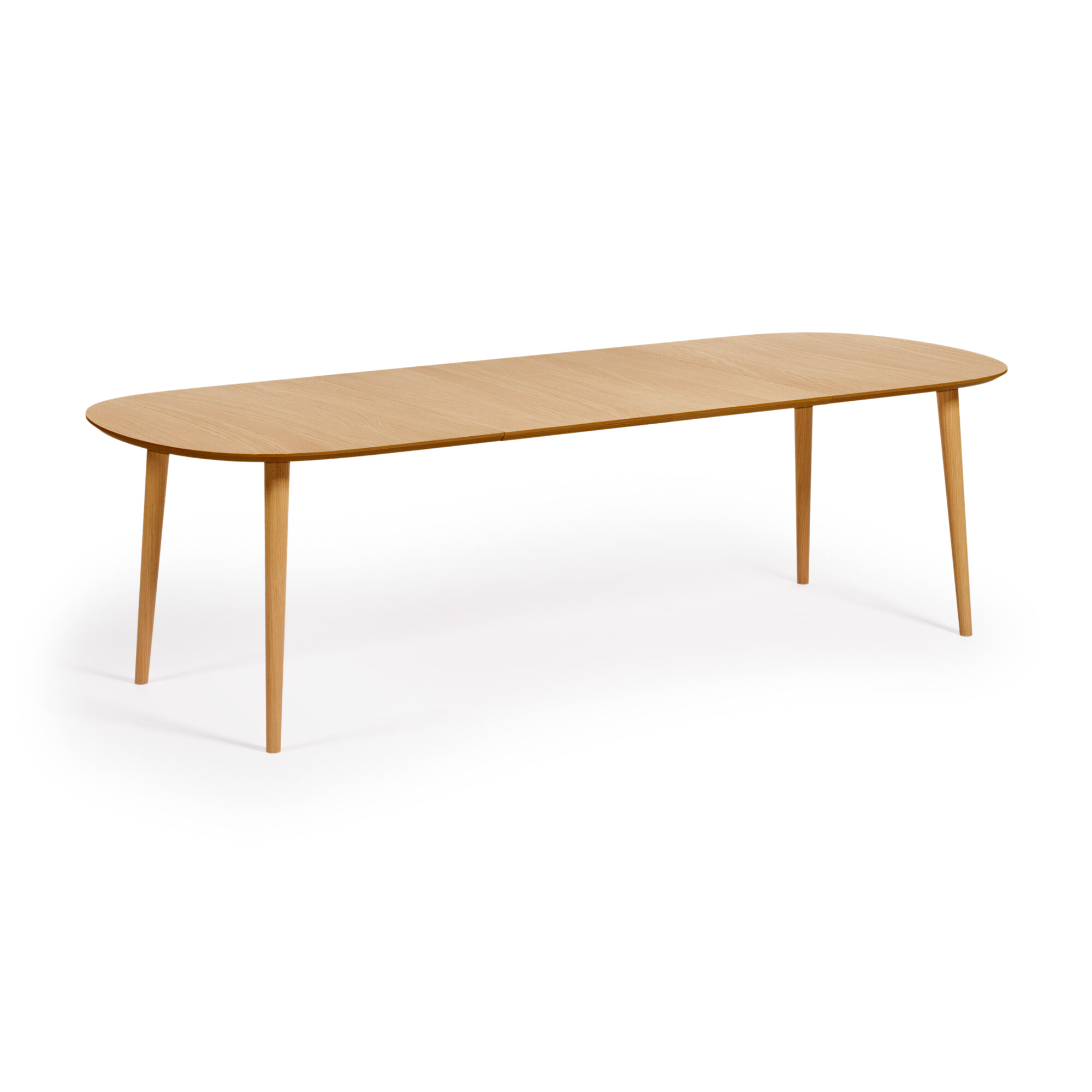 Kave Home Uitschuifbare Ovale Eettafel 'Oqui' 160 - 260 x 100cm, kleur Eiken Naturel