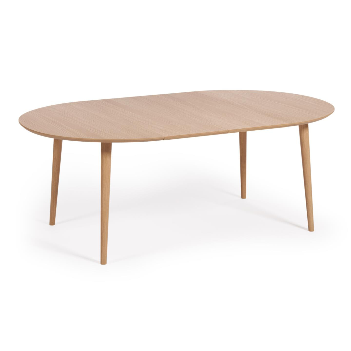 Kave Home Uitschuifbare Ronde Eettafel 'Oqui' 120 - 200 x 120cm, kleur Eiken Naturel