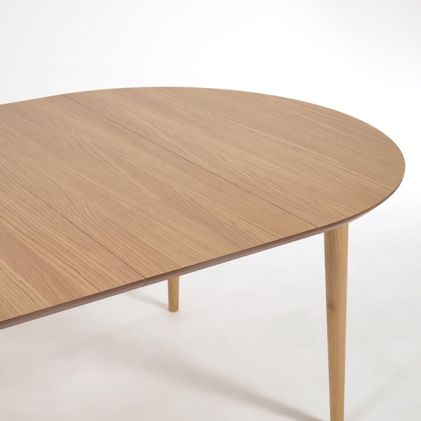 Kave Home Uitschuifbare Ronde Eettafel 'Oqui' 120 - 200 x 120cm, kleur Eiken Naturel