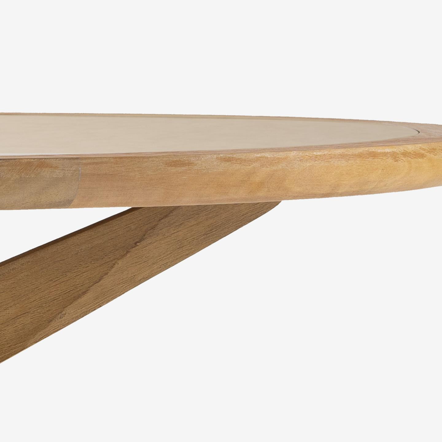 Kave Home Ronde Eettafel 'Julieta' Massief Acacia / Polycement, 120cm, kleur Beige