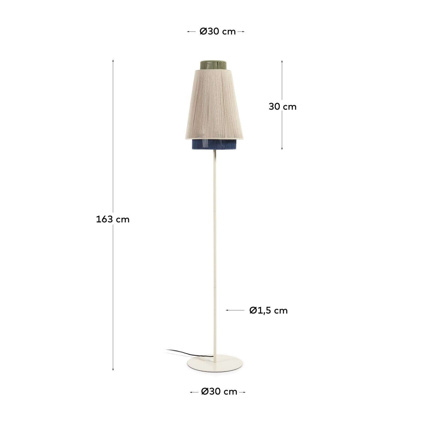 Kave Home Vloerlamp 'Yuvia' 163cm, Jute