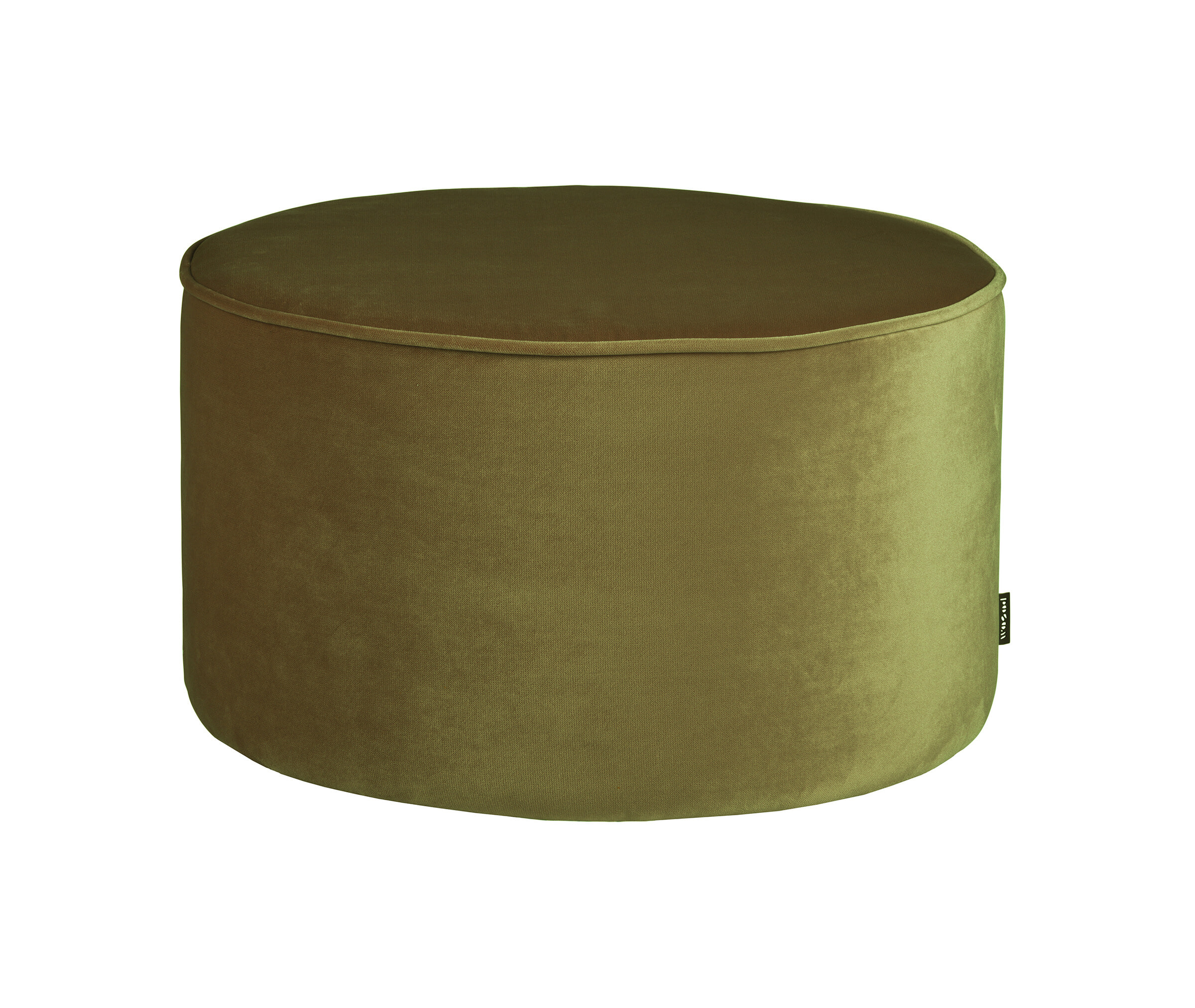WOOOD Poef 'Sara' Laag, Velvet, kleur Army