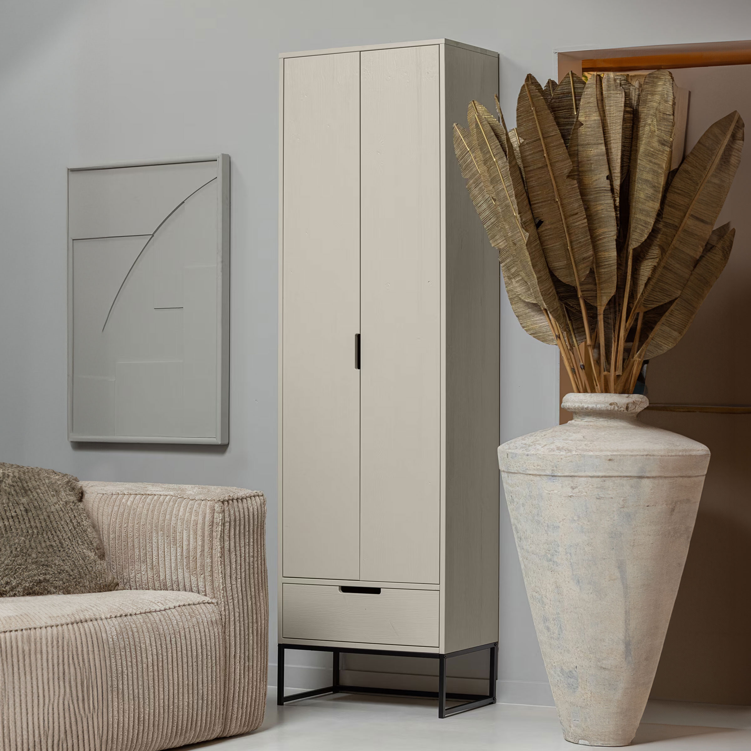 WOOOD Opbergkast Silas Grenen, 210 x 60cm - Dust