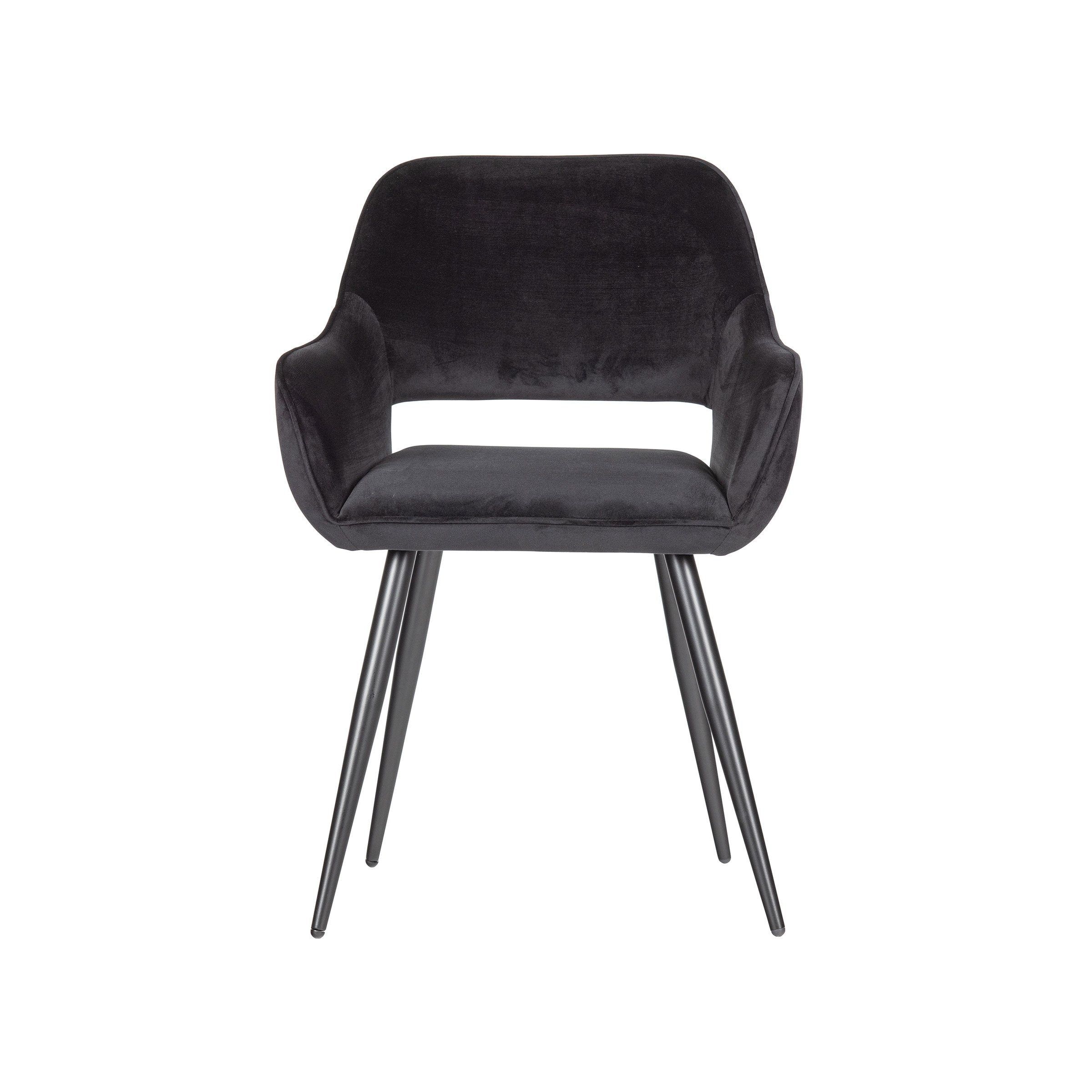 WOOOD Eetkamerstoel 'Jelle' Velvet, kleur Zwart