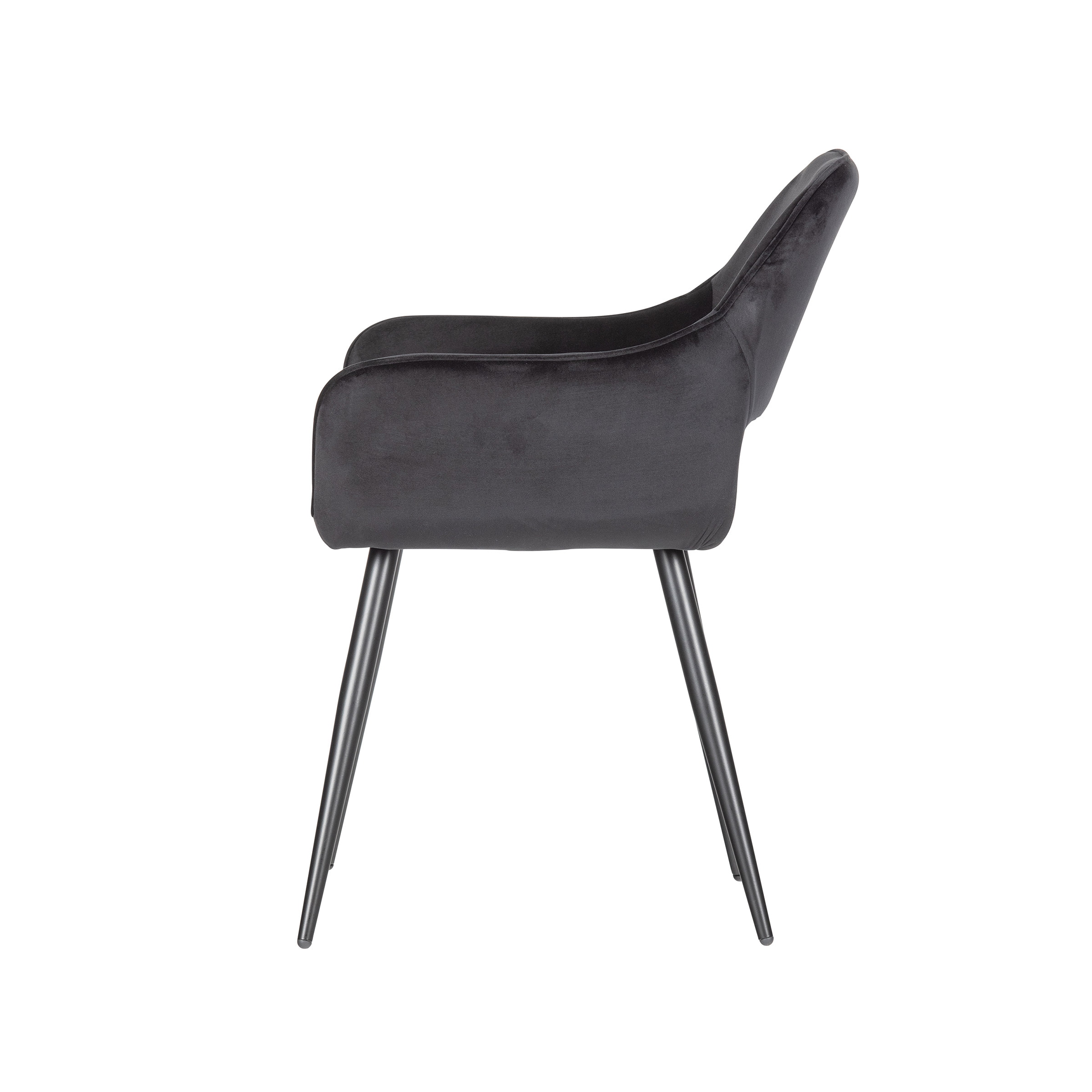 WOOOD Eetkamerstoel 'Jelle' Velvet, kleur Zwart