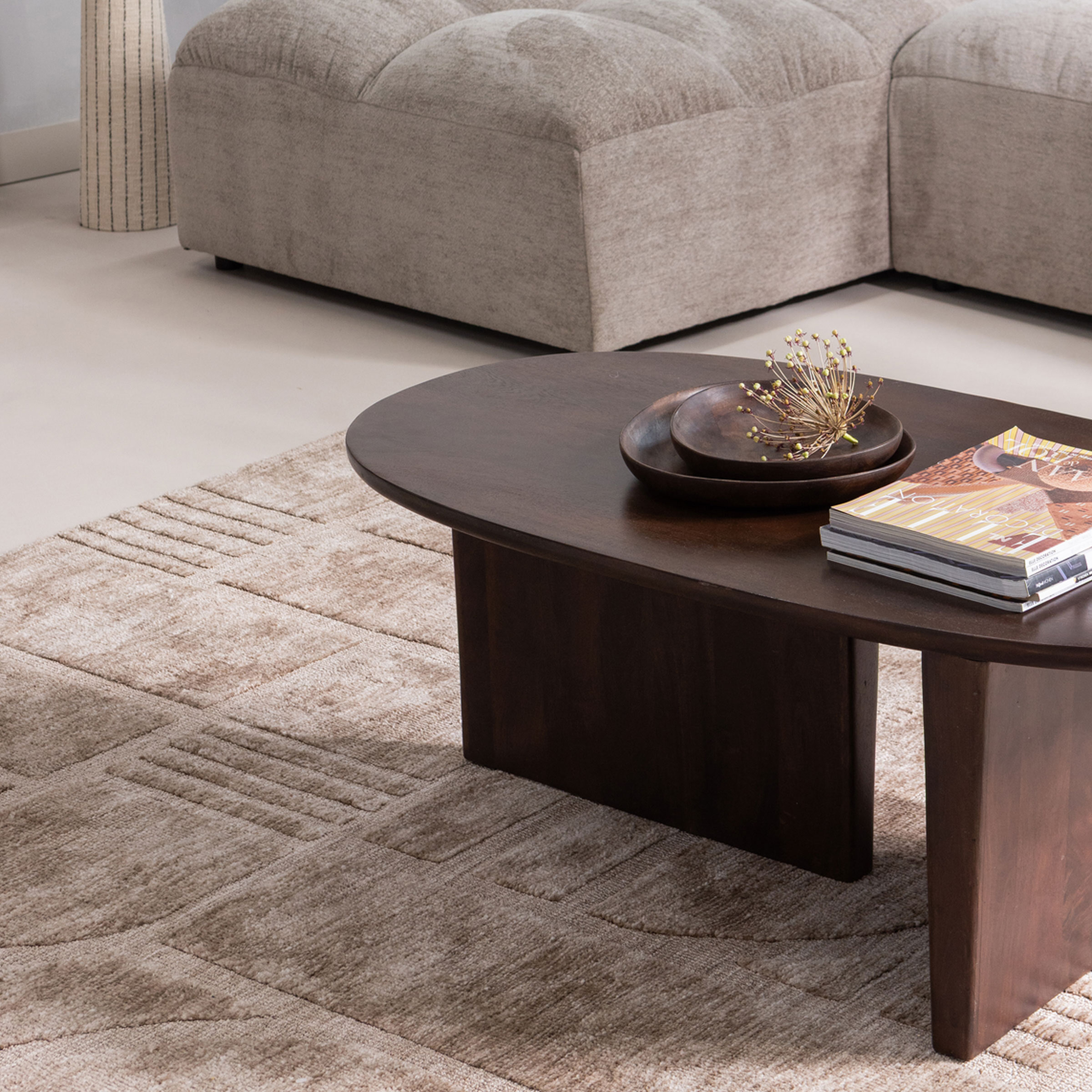 WOOOD Vloerkleed 'Lovi' 170 x 240cm, kleur Taupe