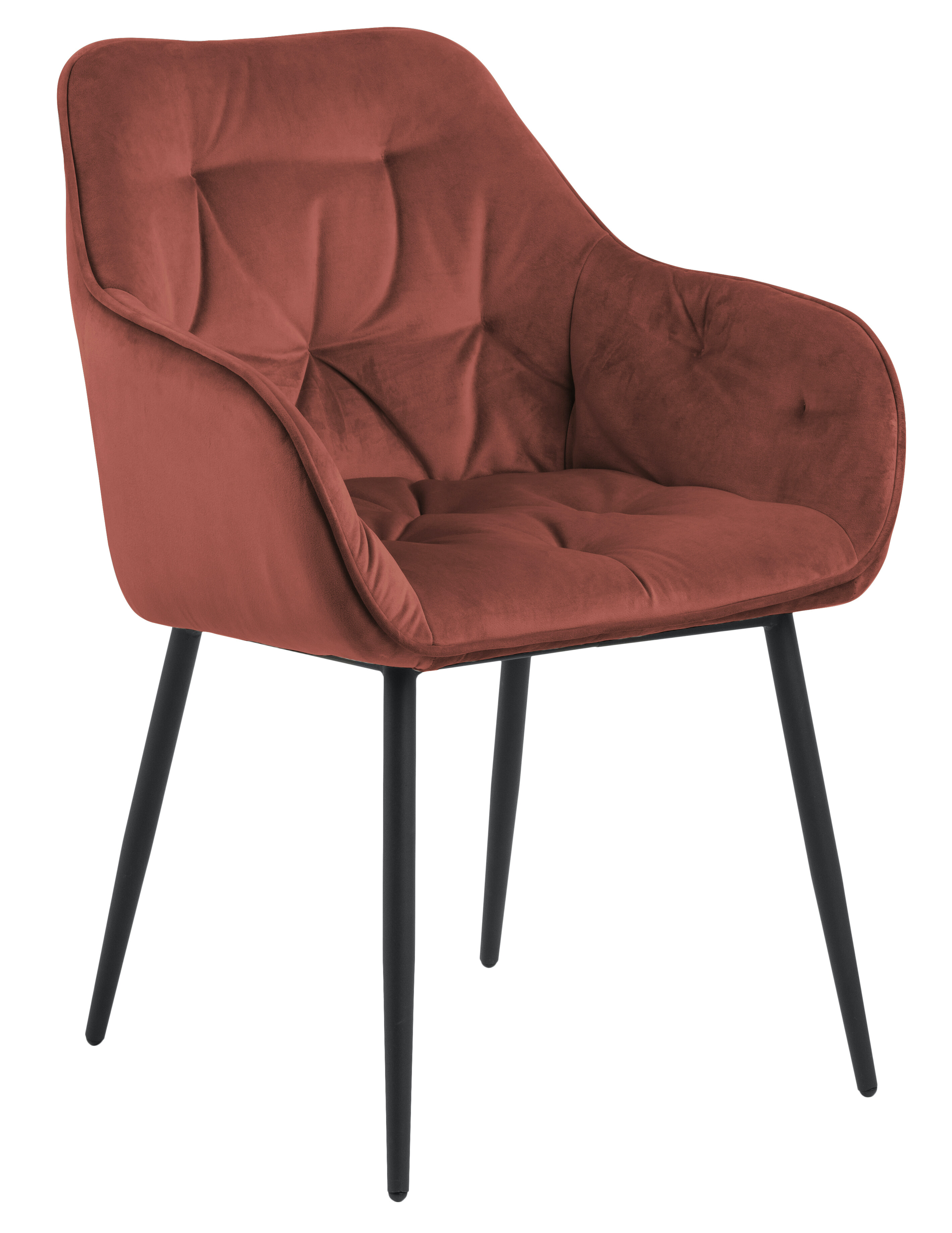 Bendt Eetkamerstoel 'Loren' Velvet, kleur Coral Bendt Eetkamerstoel 'Loren' Velvet, kleur Coral