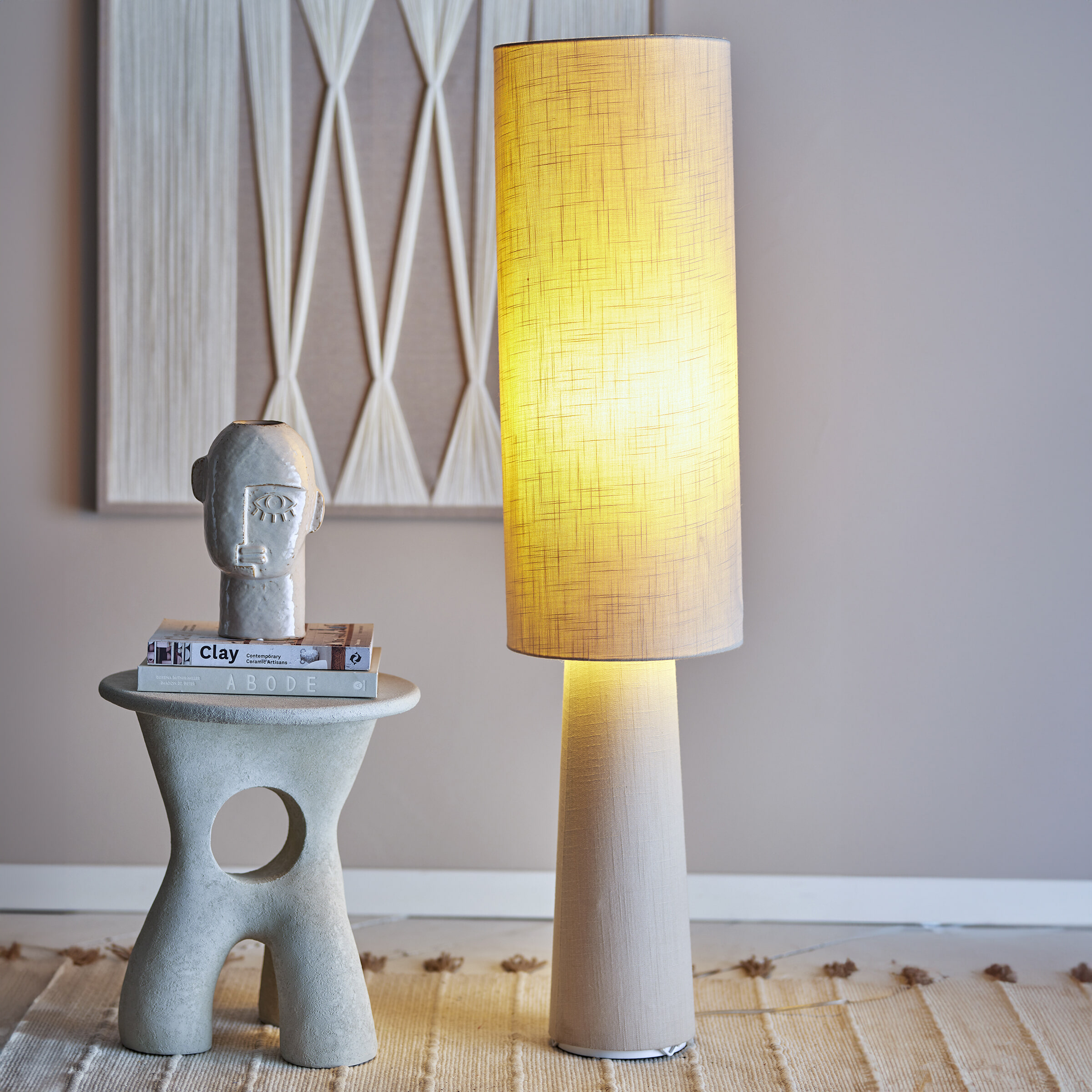 Bloomingville Vloerlamp Emmie Linnen, 120cm - Naturel