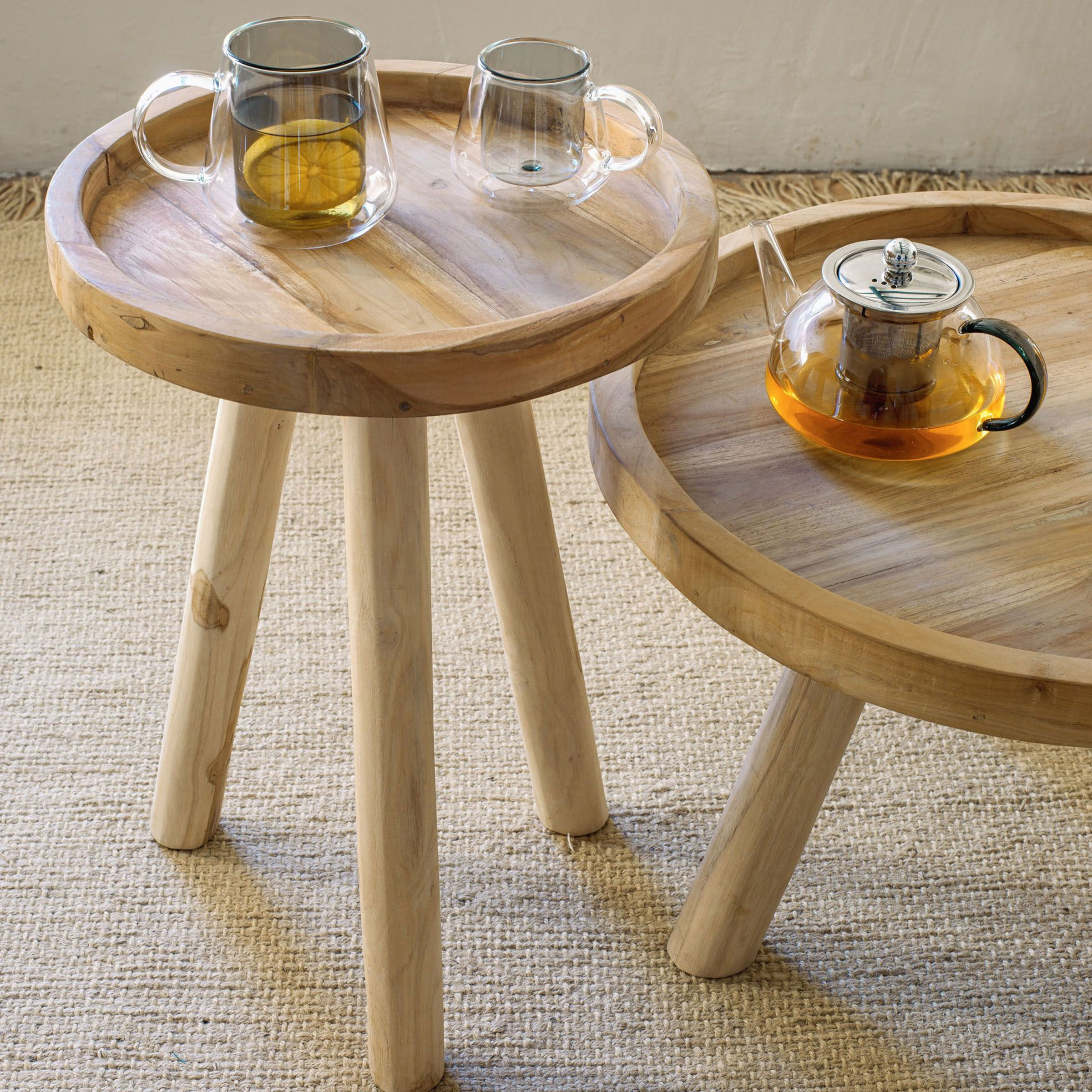 Kave Home Bijzettafel 'Glenda' 35cm, Teakhout