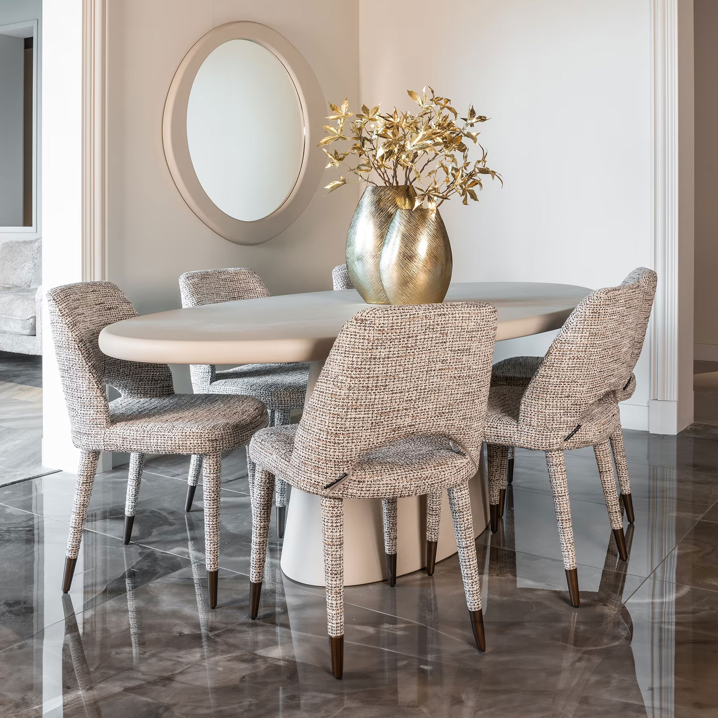 Richmond Ovale Eettafel Clayton 220 x 115cm - Beige - Ovaal