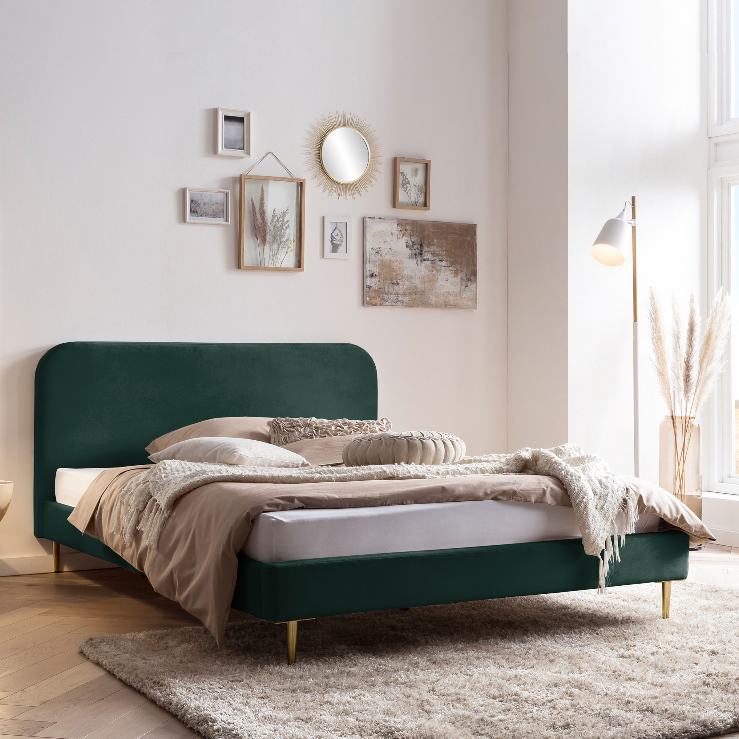Artistiq Bed Federico Velvet, 180 x 200cm, kleur groen