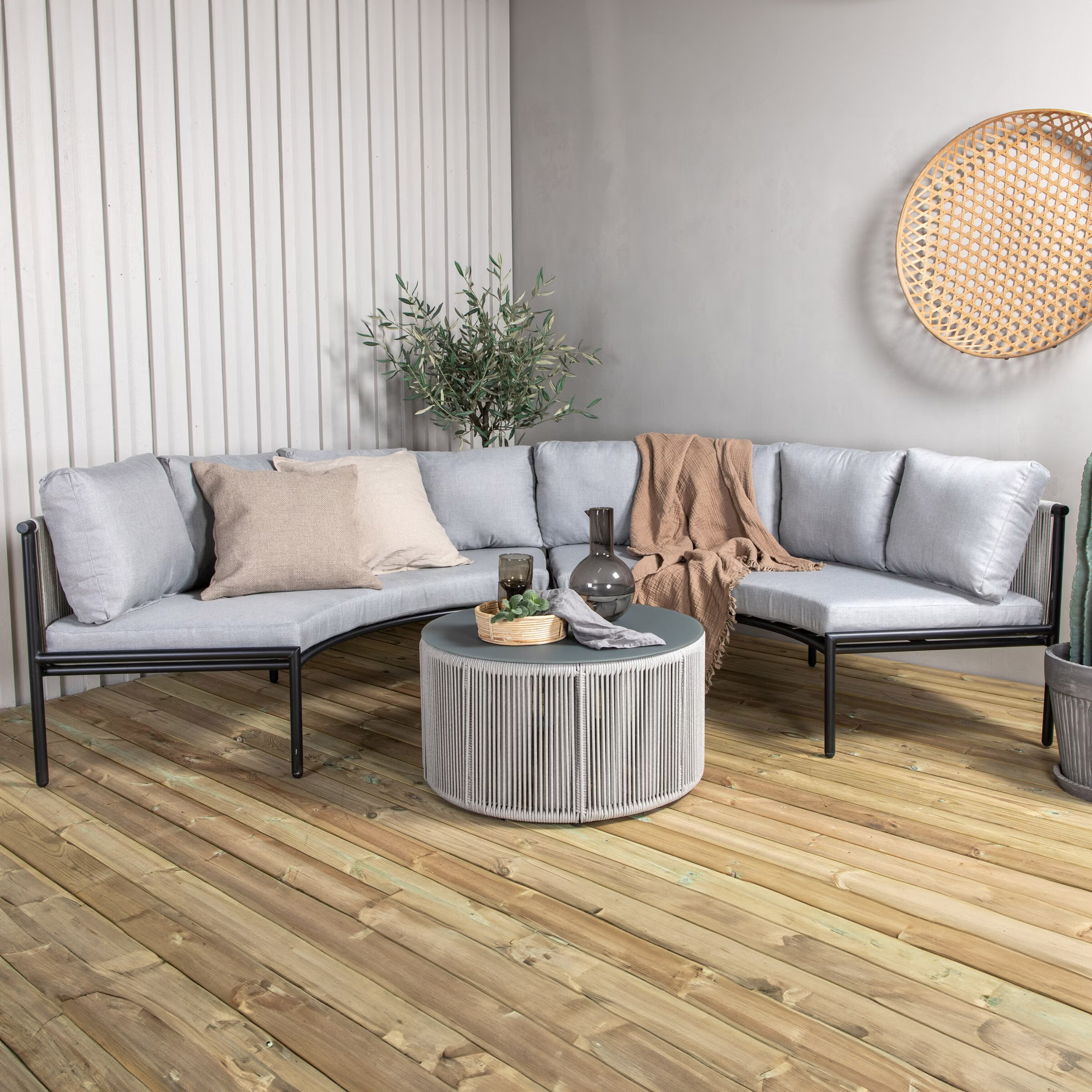 Nohr Loungeset 'Sauel' Met bank en tafel, kleur Grijs