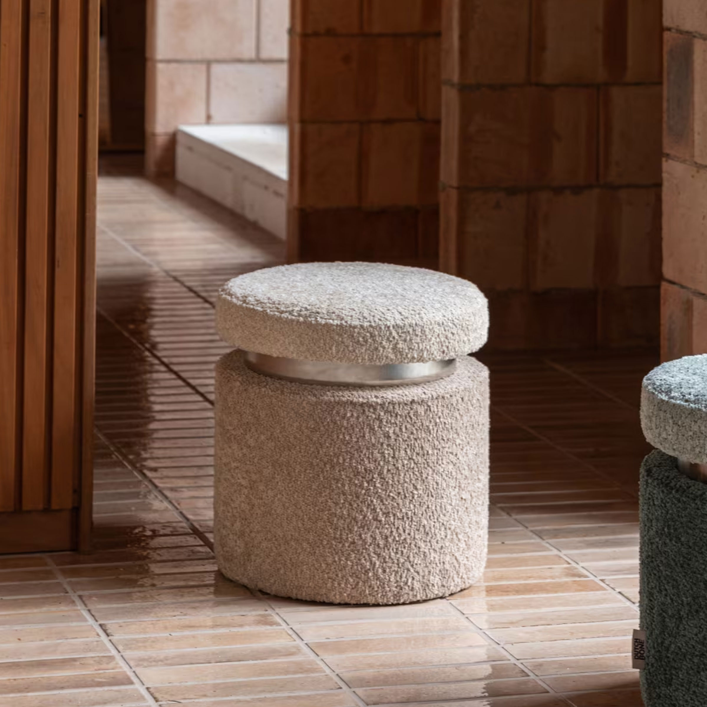 Dutchbone Poef 'Sen' Bouclé