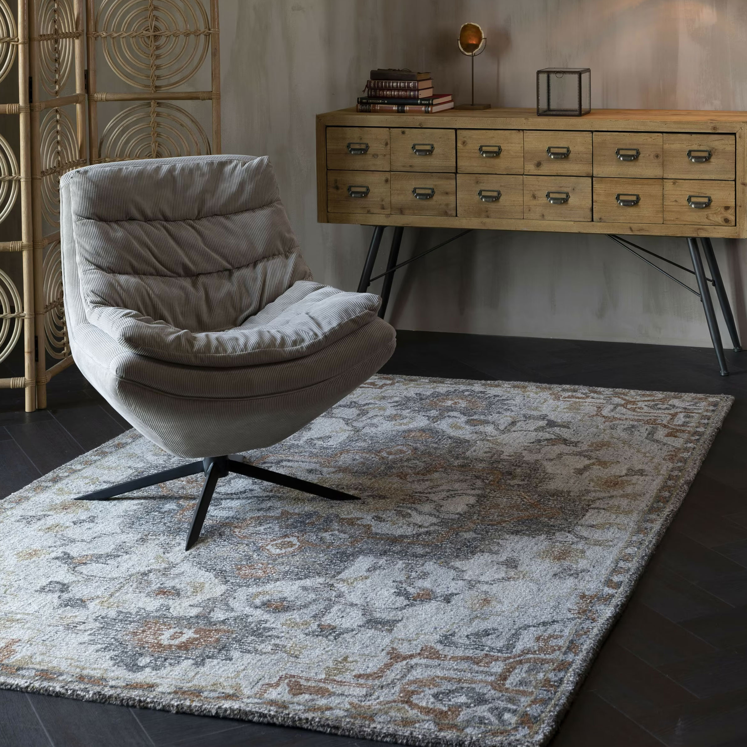 Dutchbone Vloerkleed 'Amori' kleur Grijs