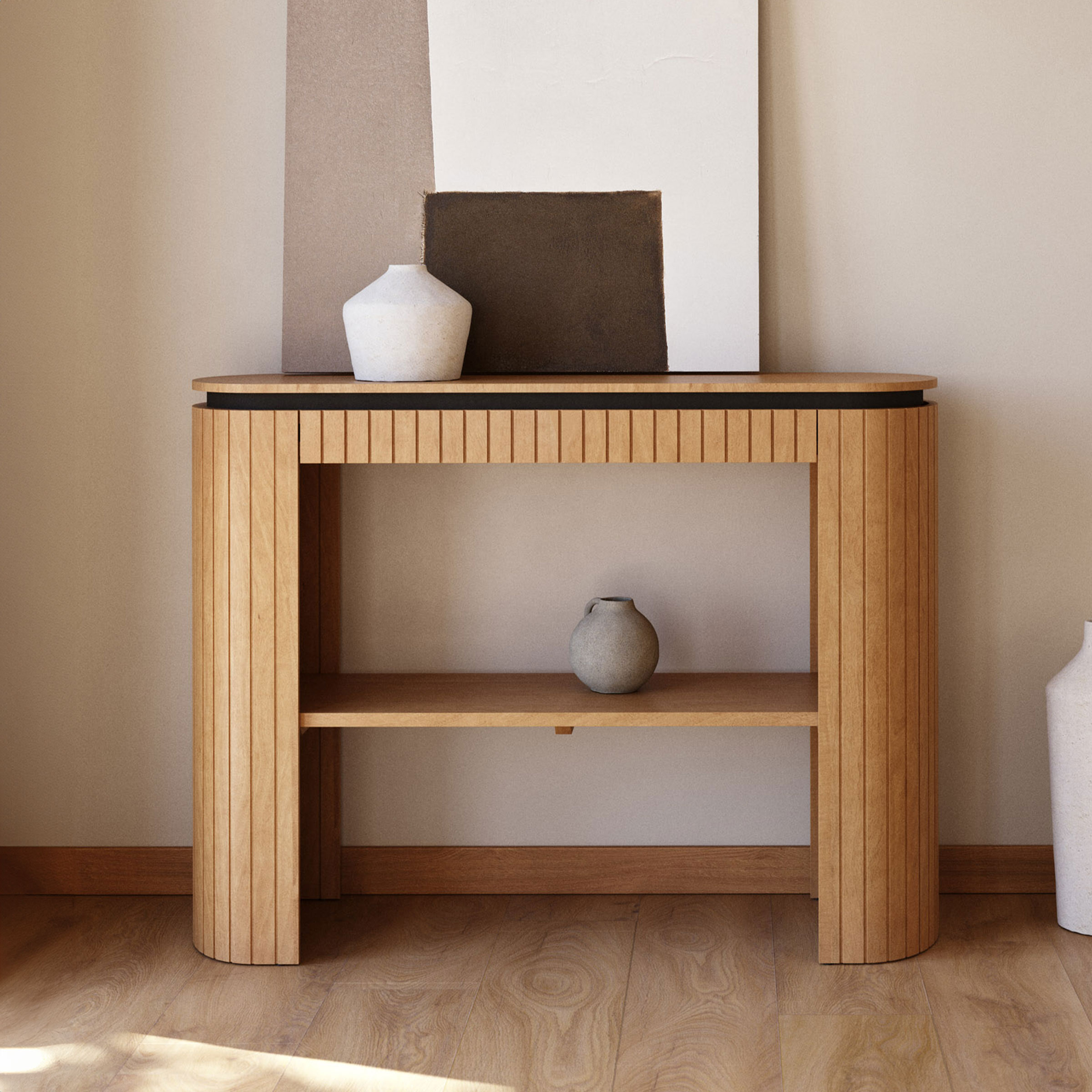 Kave Home Sidetable Licia Mangohout, 120cm - Naturel - Ovaal