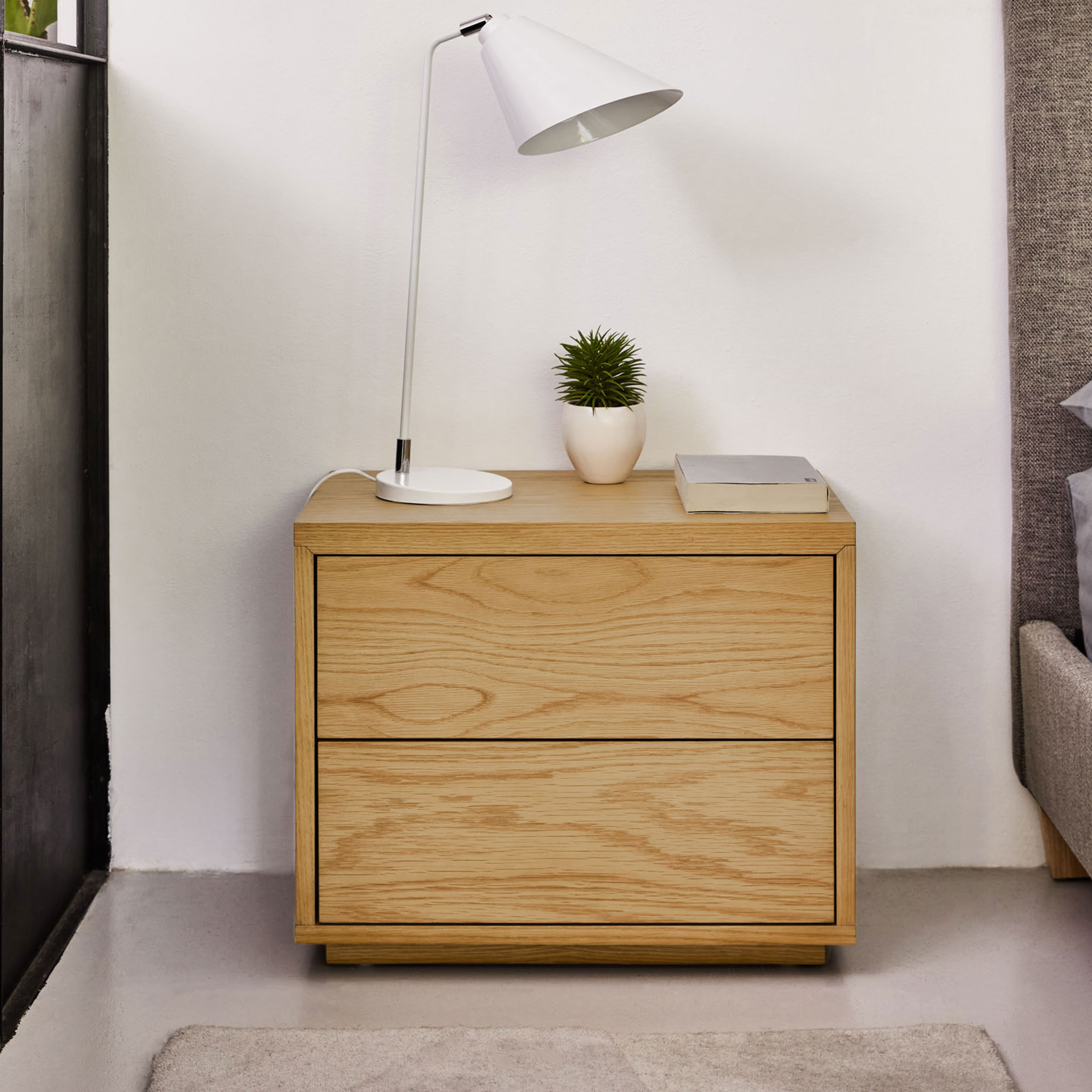 Kave Home Nachtkastje 'Abilen' Eiken, 53 x 44cm, kleur Naturel