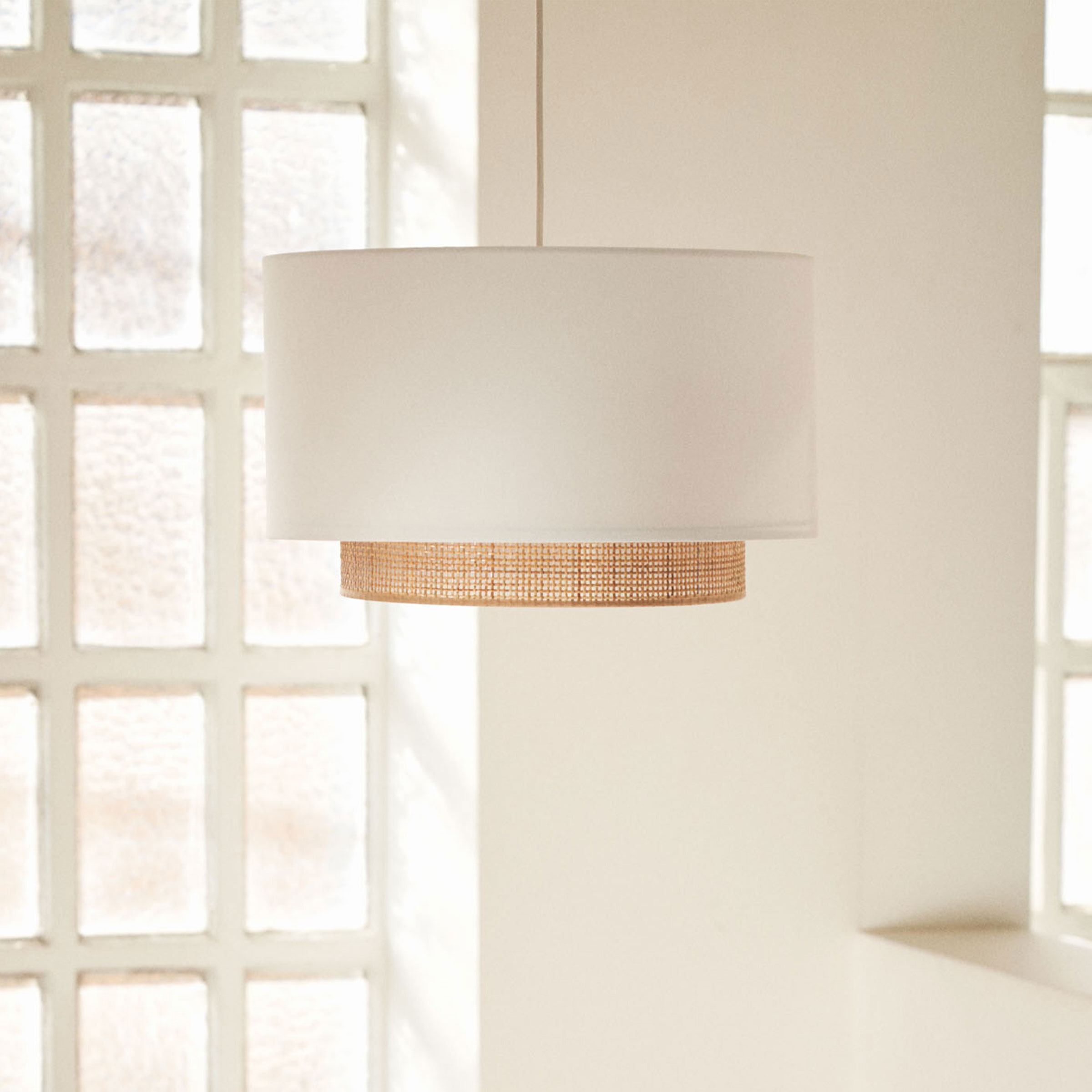 Kave Home Lampenkap 'Erna' Bamboe en stof