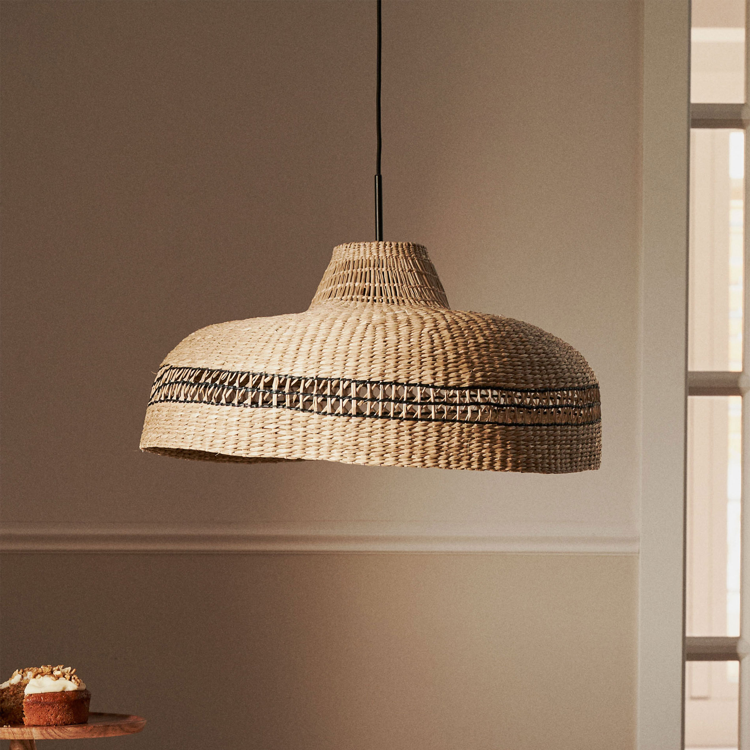 Kave Home Lampenkap 'Rupia' Zeegras, Ø55cm