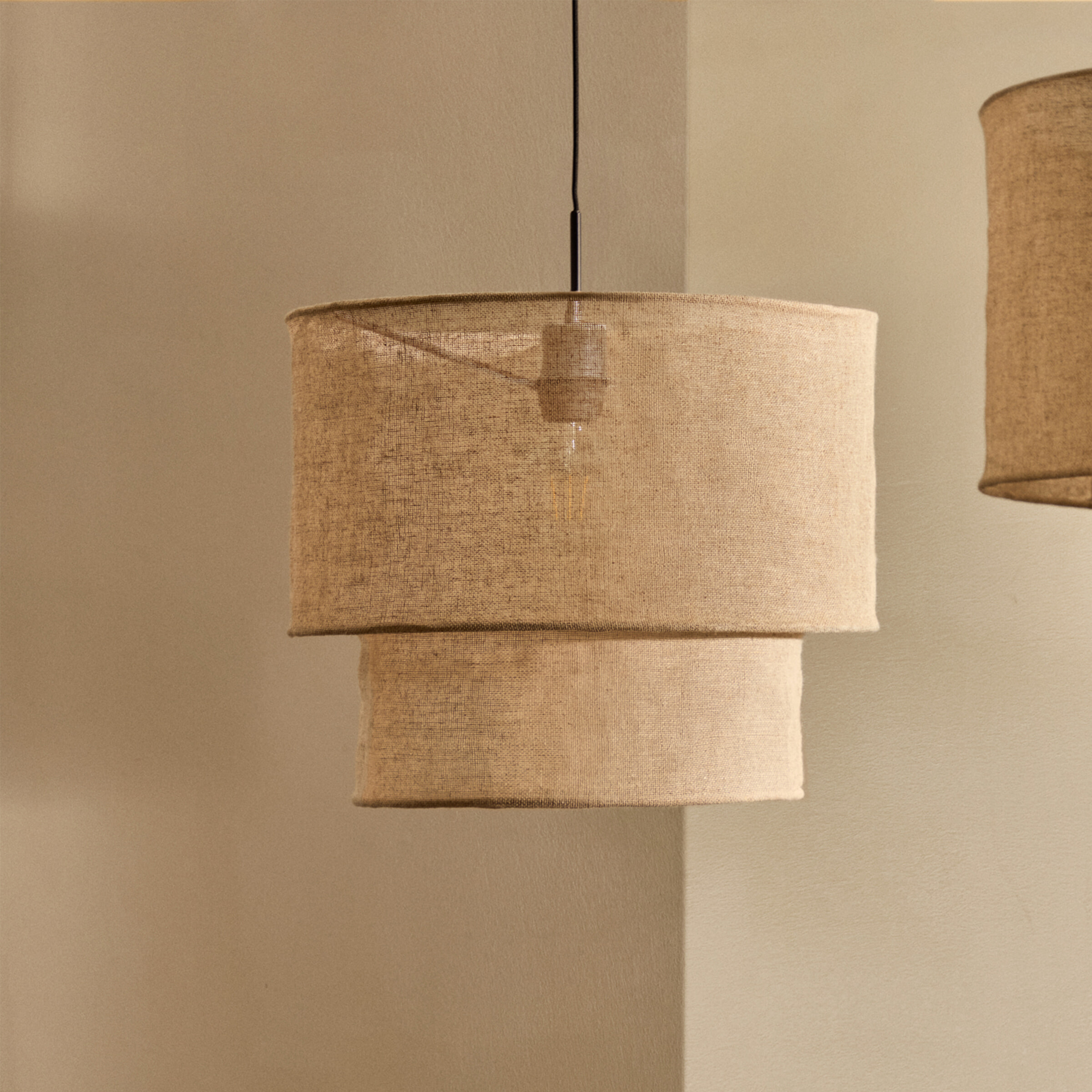 Kave Home Lampenkap 'Mariela' Linnen, kleur Beige