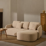 Kave Home 3-zits Lounge Slaapbank 'Laira' Rechts, Chenille, kleur Beige