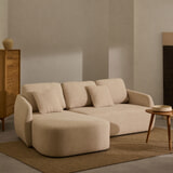 Kave Home 3-zits Lounge Slaapbank 'Laira' Links, Chenille, kleur Beige