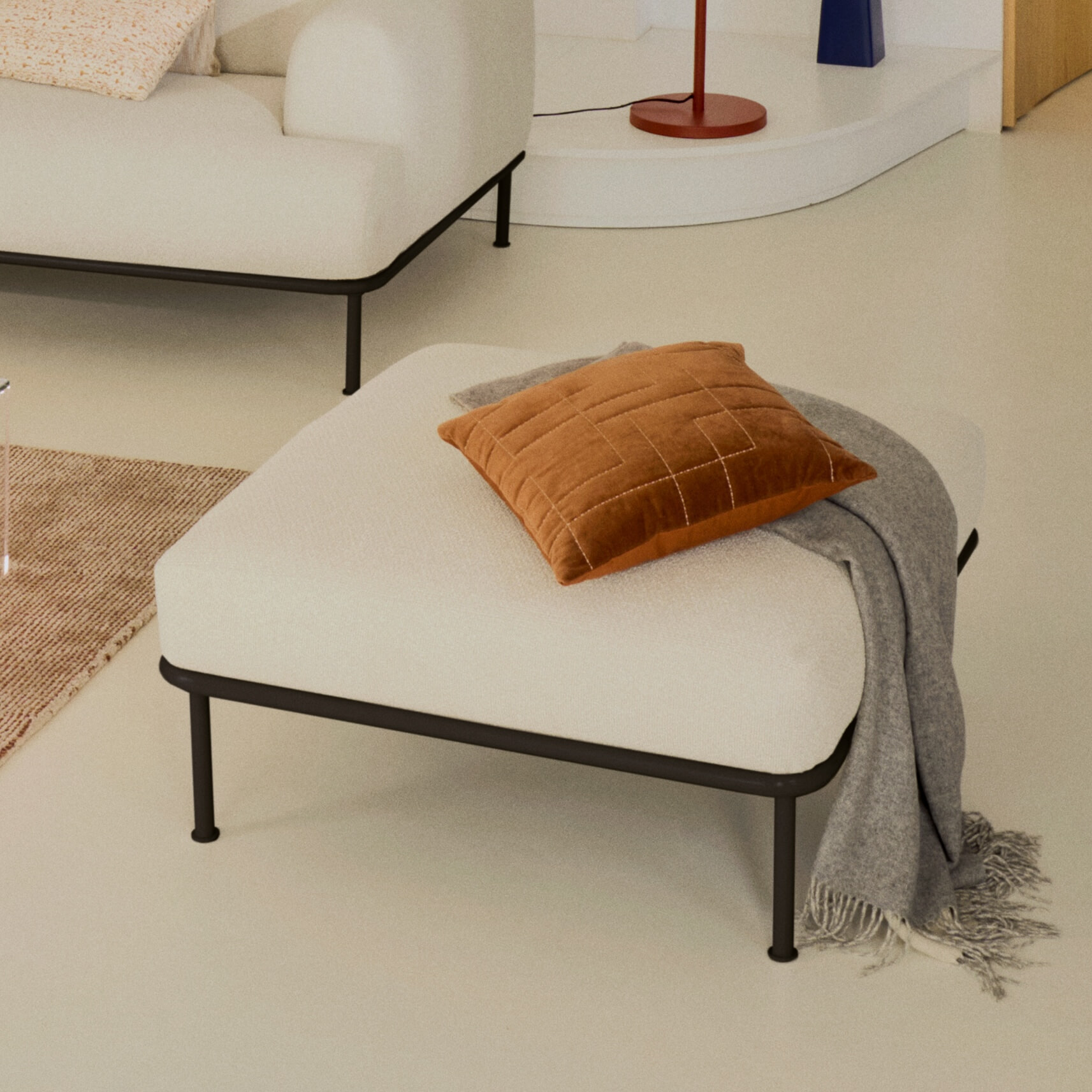 Kave Home Hocker 'Aurum' Chenille