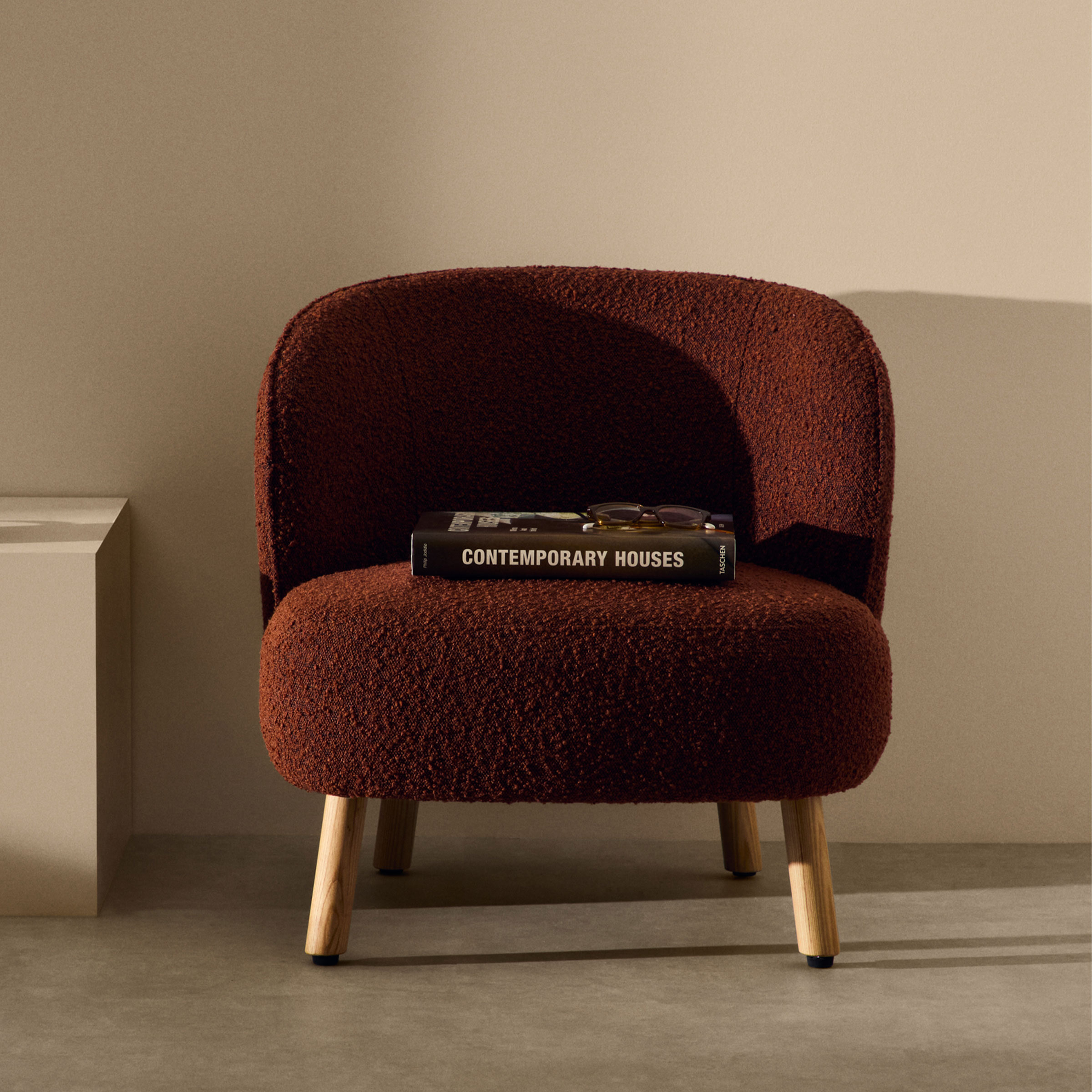 Kave Home Fauteuil 'Ulit' Bouclé, kleur Terracotta