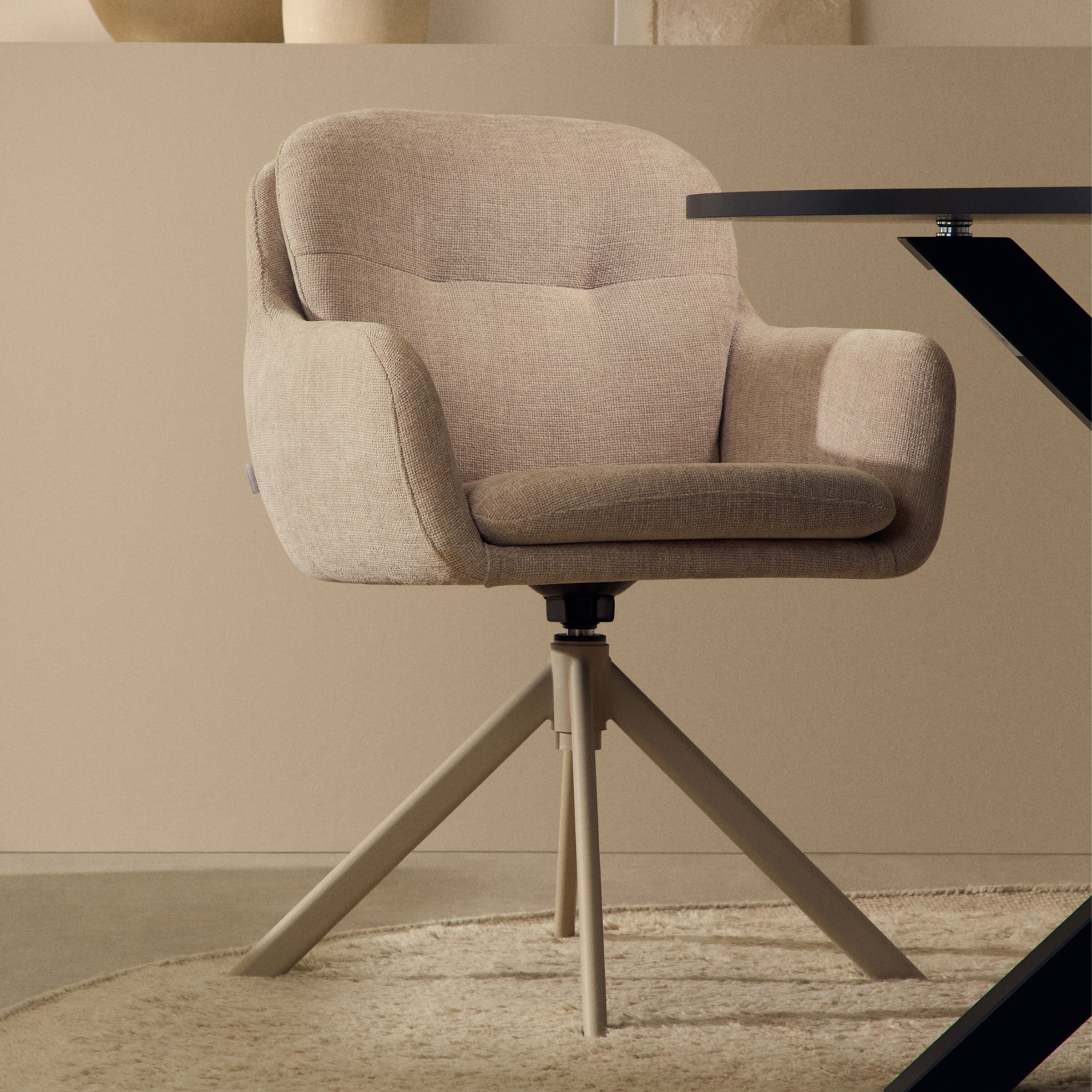 Kave Home Draaibare Eetkamerstoel 'Lexa' Chenille