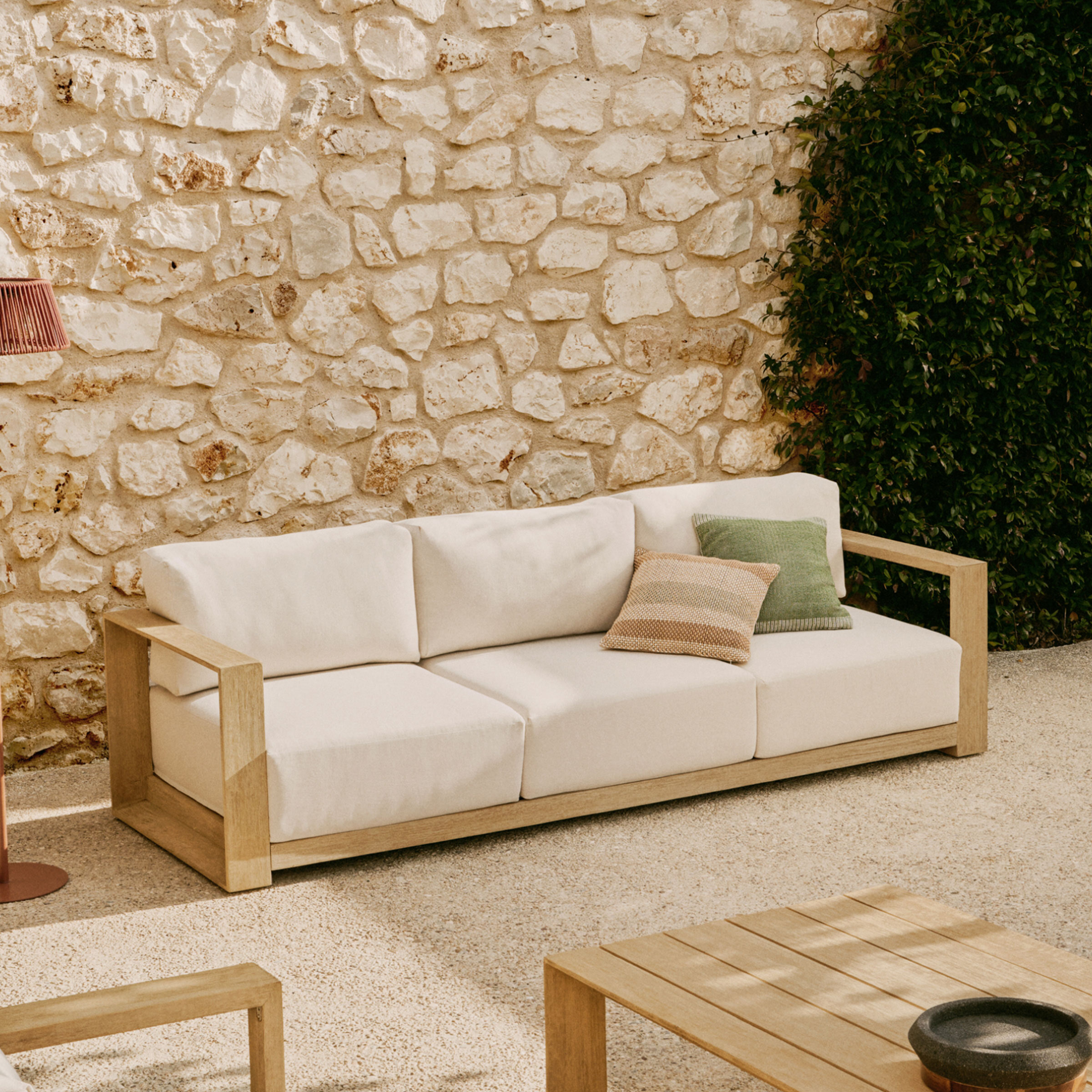 Kave Home 3-zits Loungebank 'Ambra' Acaciahout