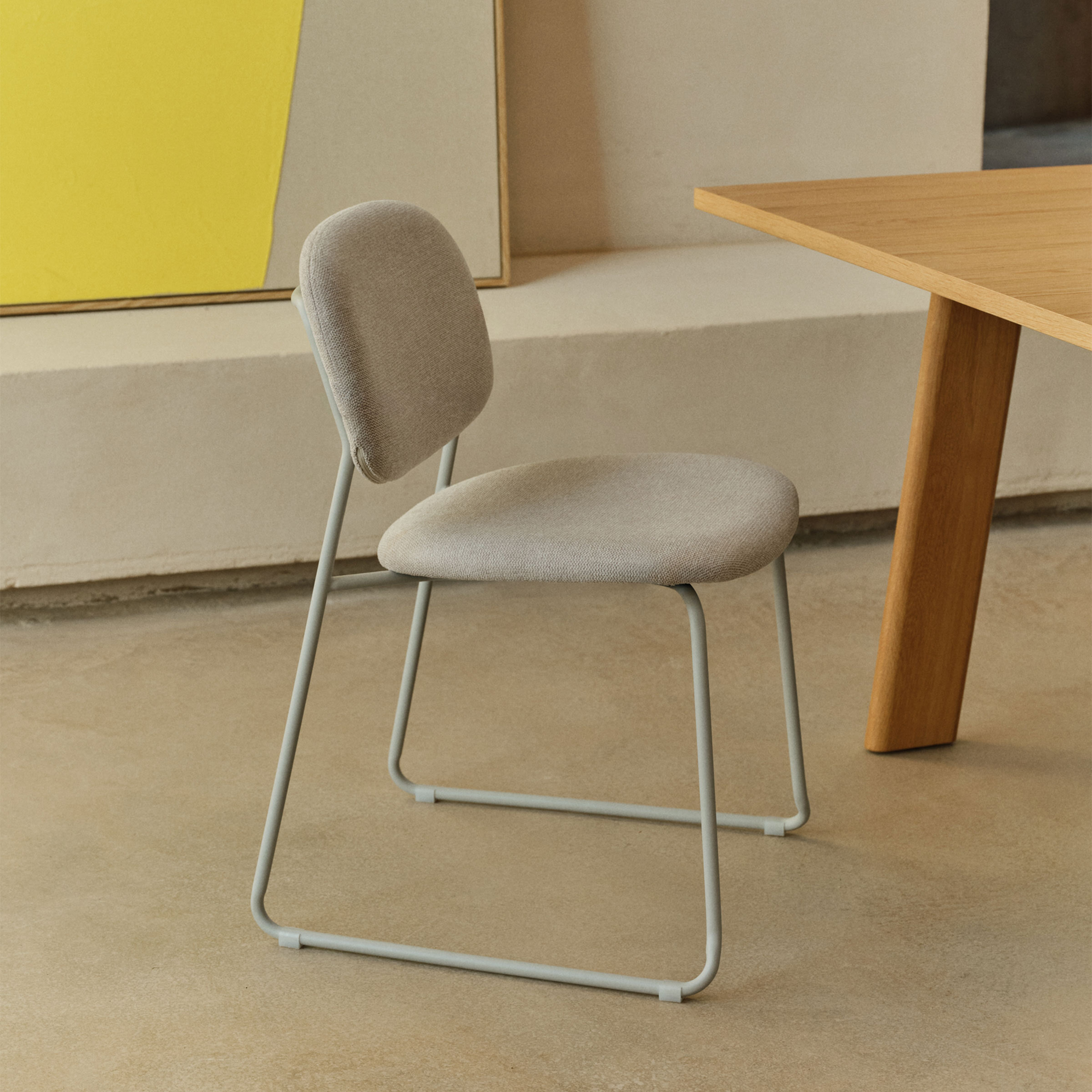 Kave Home Eetkamerstoel 'Meli' Chenille, kleur Beige