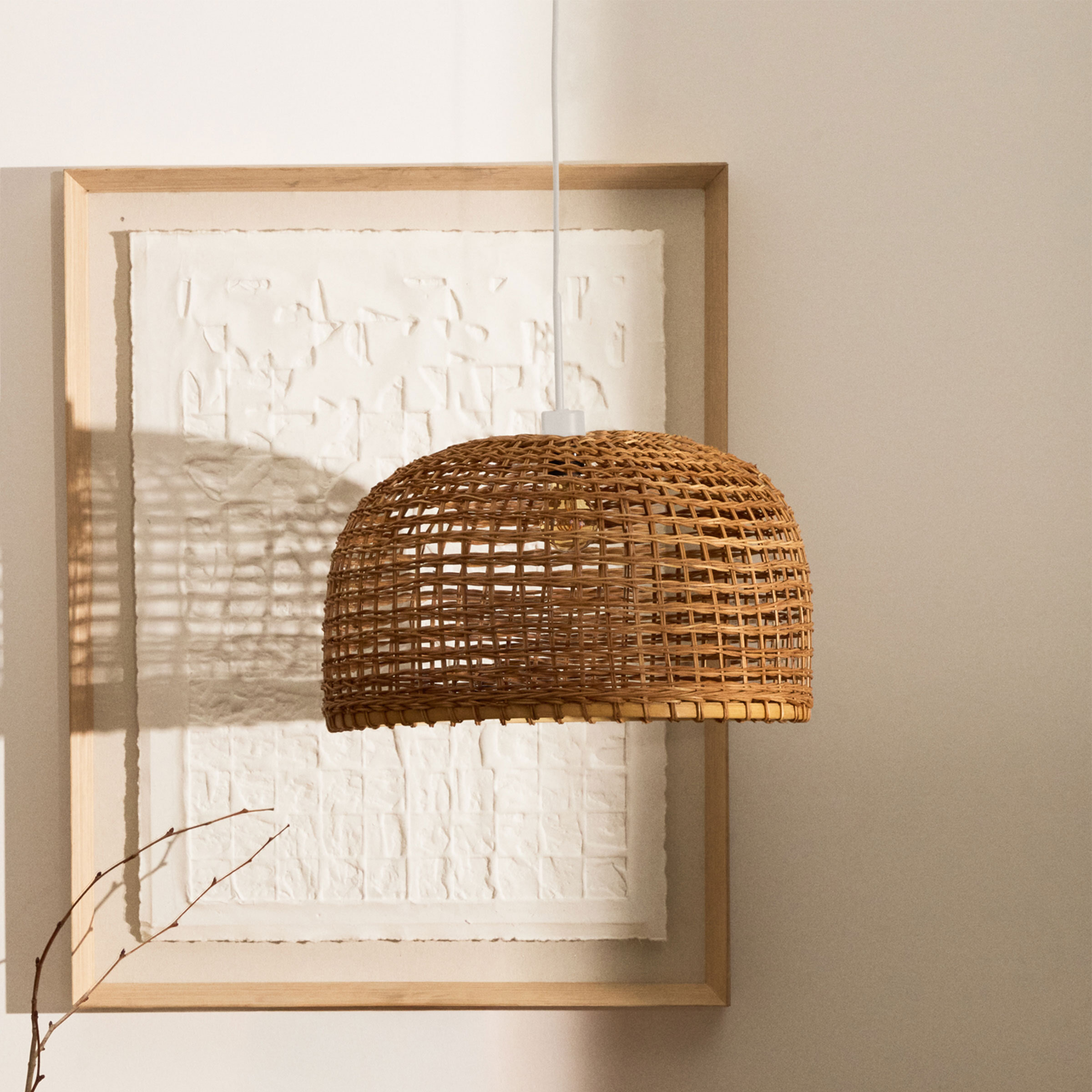 Kave Home Lampenkap 'Dakira' Rotan, 52cm