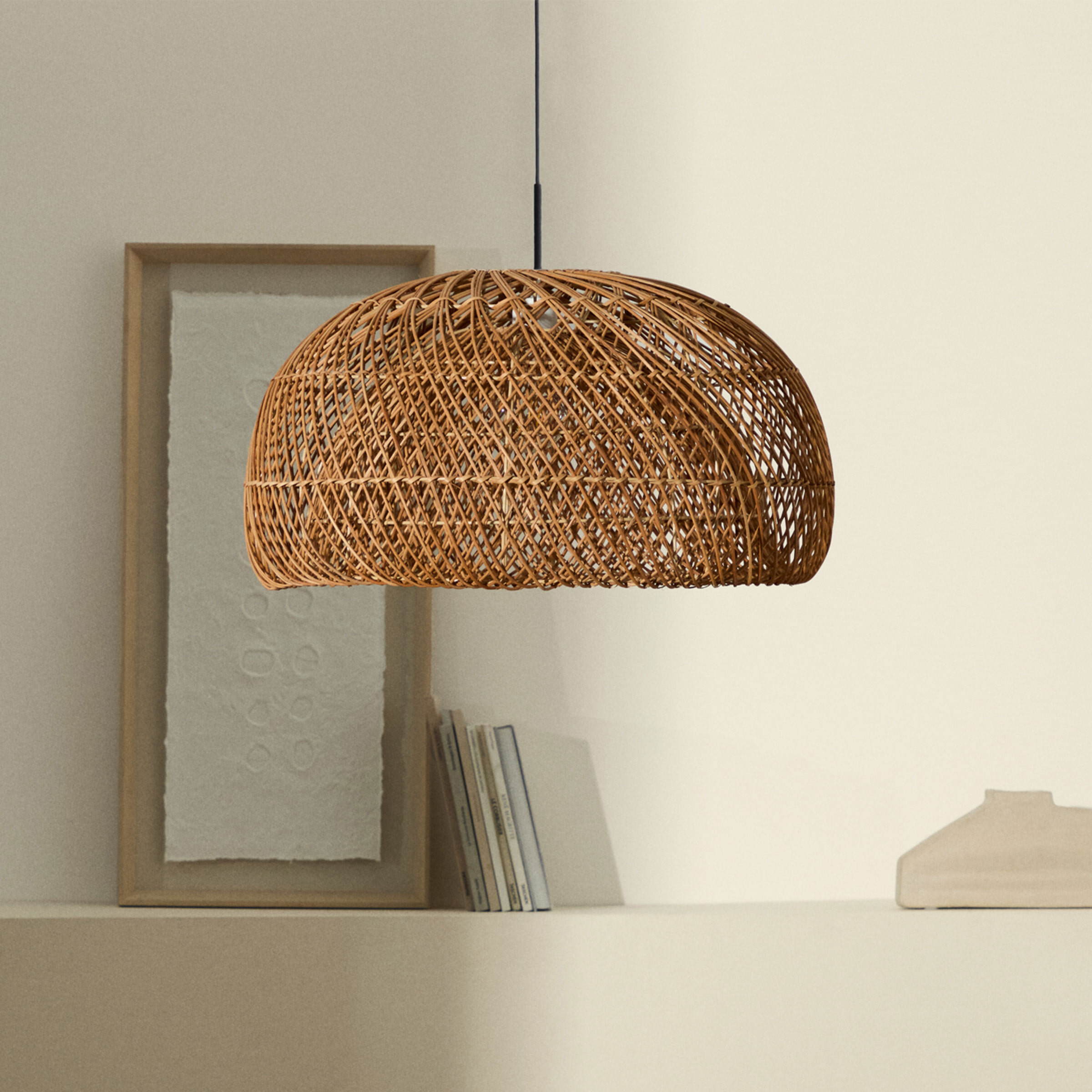 Kave Home Lampenkap 'Isora' Rotan, 60cm