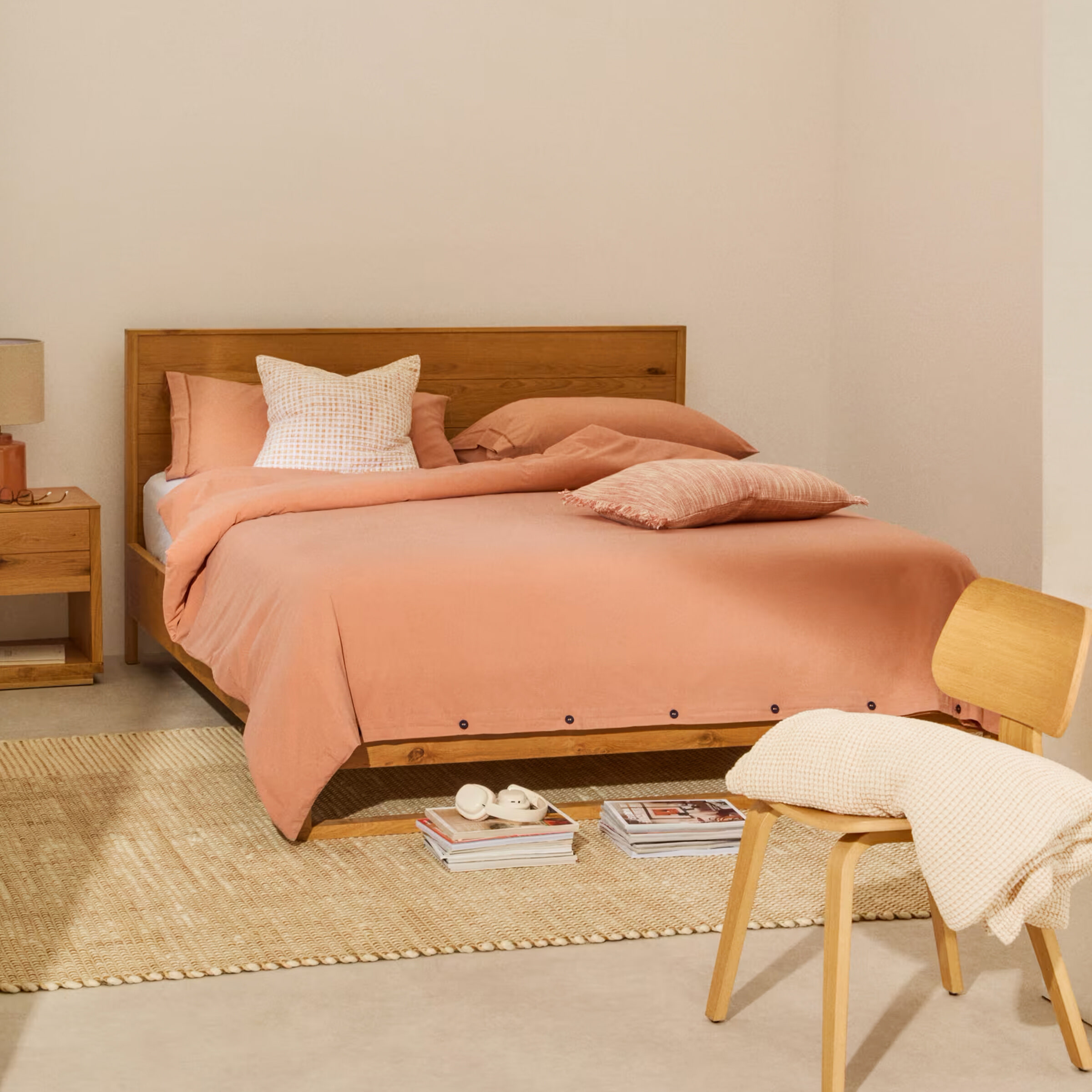 Kave Home Bed 'Alguema' Eiken, 180 x 200cm