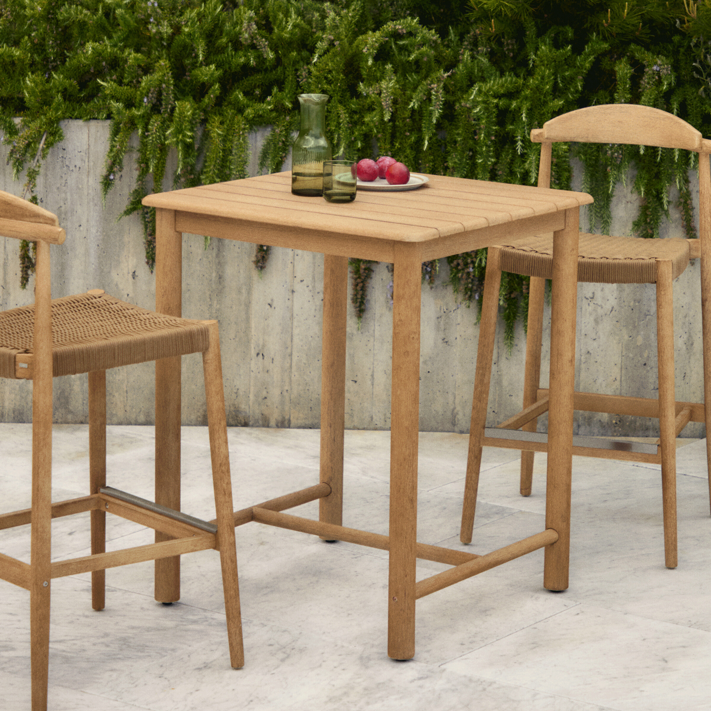 Kave Home Bistrotafel Sori Acaciahout, 78 x 78cm - Beige - Vierkant