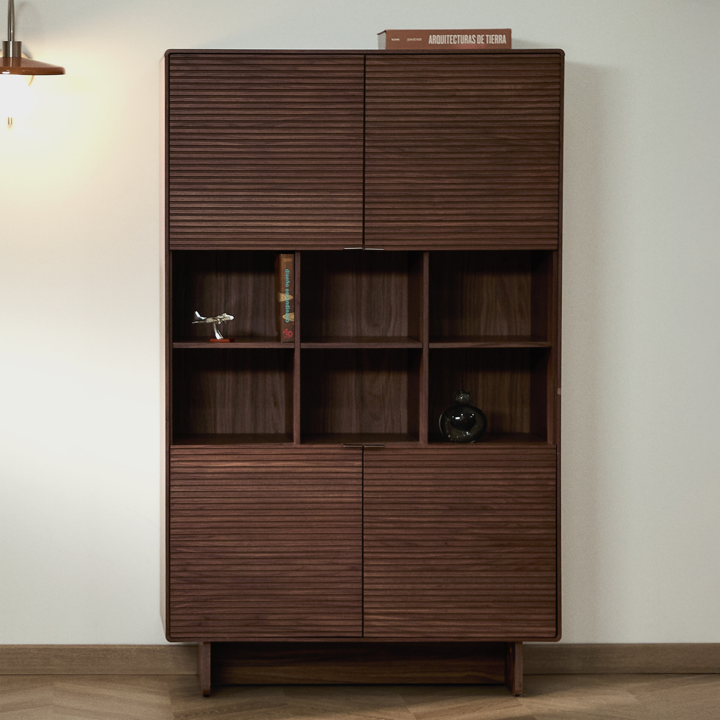 Kave Home Opbergkast Norlen Walnootfineer, 163 x 100cm - Bruin