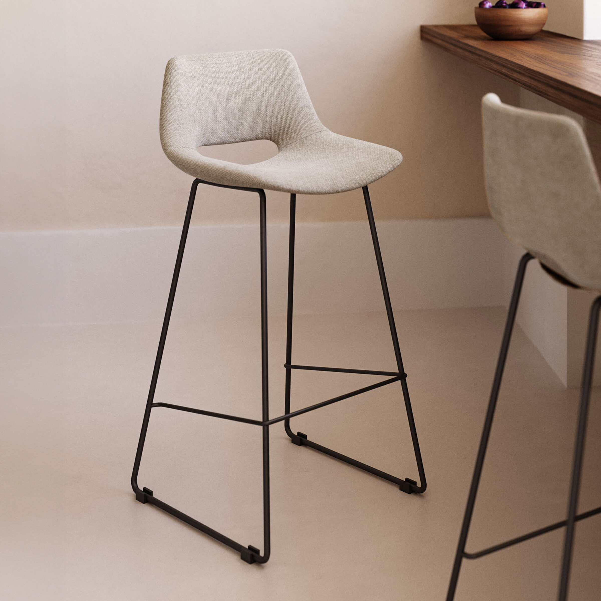 Kave Home Barkruk 'Zahara' (zithoogte 65cm)