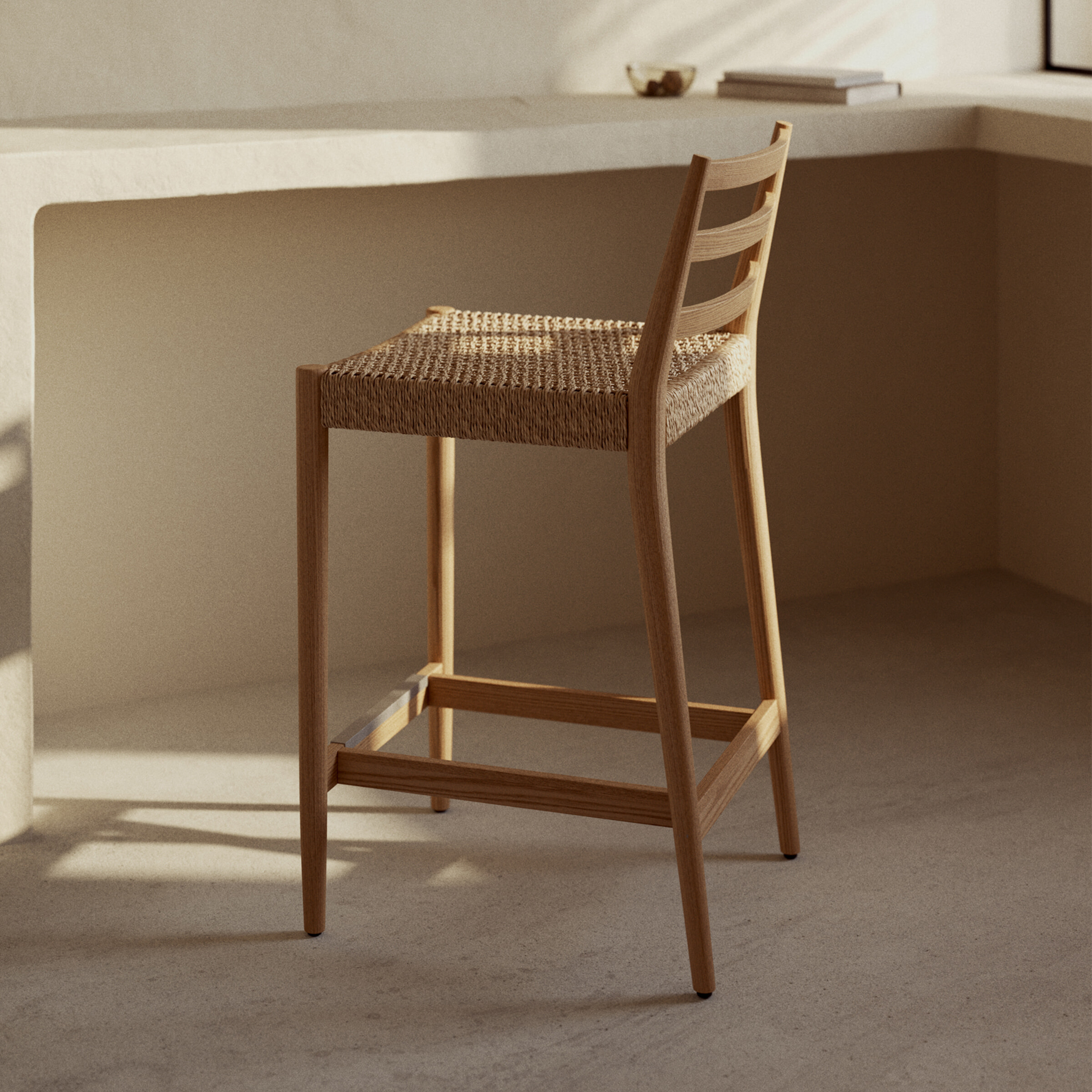 Kave Home Barkruk 'Analy' Eiken (zithoogte 65cm)