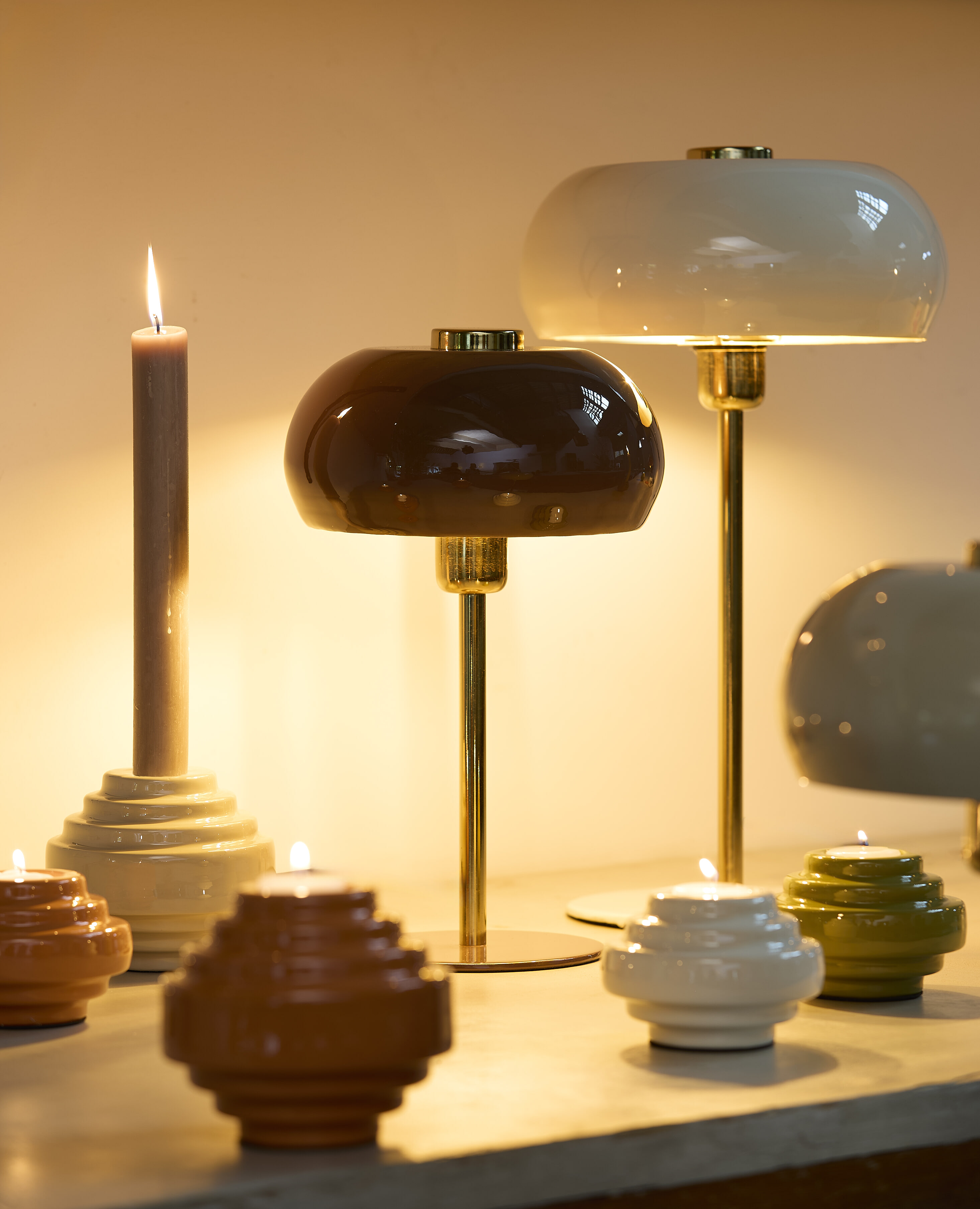 Light & Living Tafellamp 'Surin' 47cm, kleur Crème+/Goud