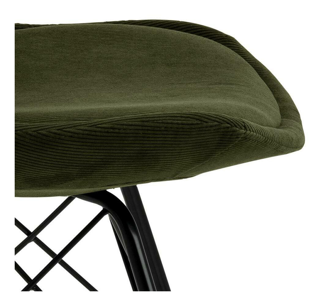 Bendt Eetkamerstoel 'Liva' Rib, kleur Olijfgroen