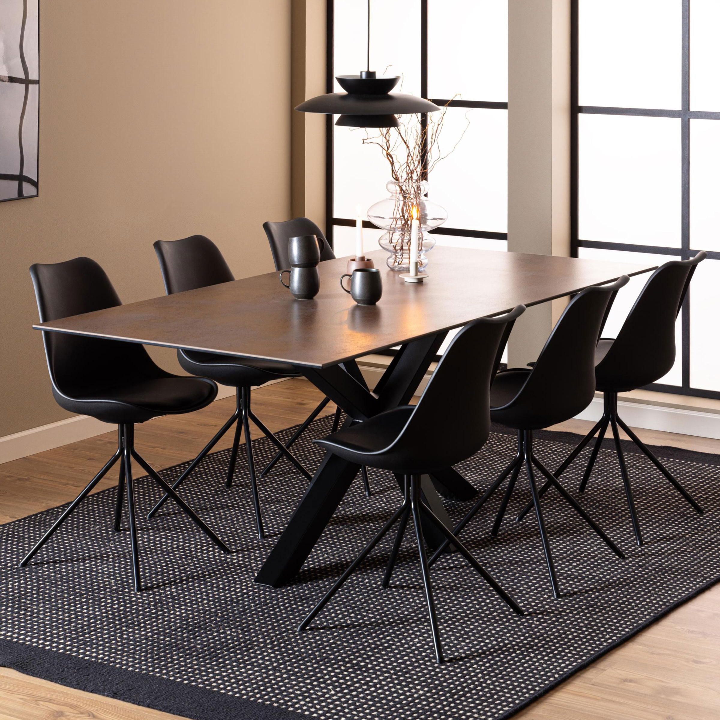 Bendt Eettafel 'Line' Keramiek, 200 x 100cm, kleur Bruin