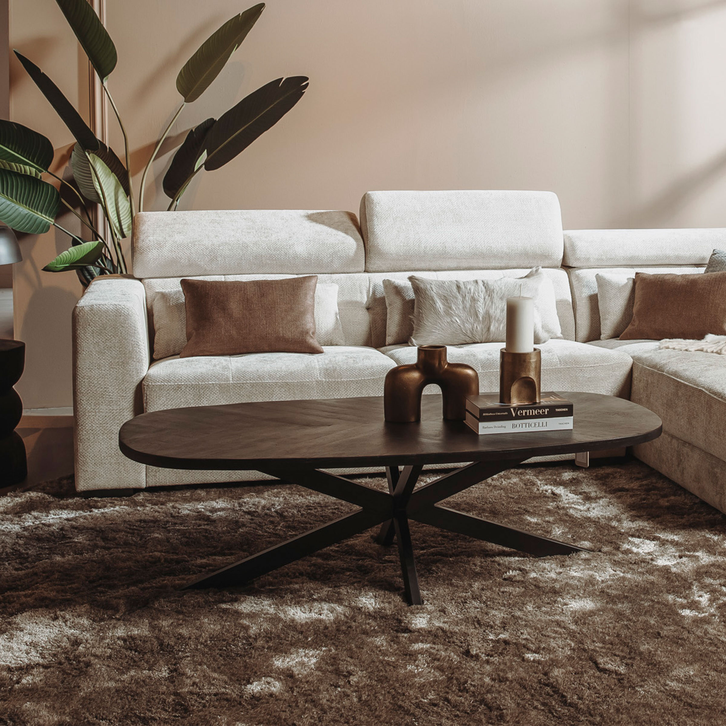 Tower Living Deens Ovale Salontafel 'Silvi' Mangohout, 130 x 70cm