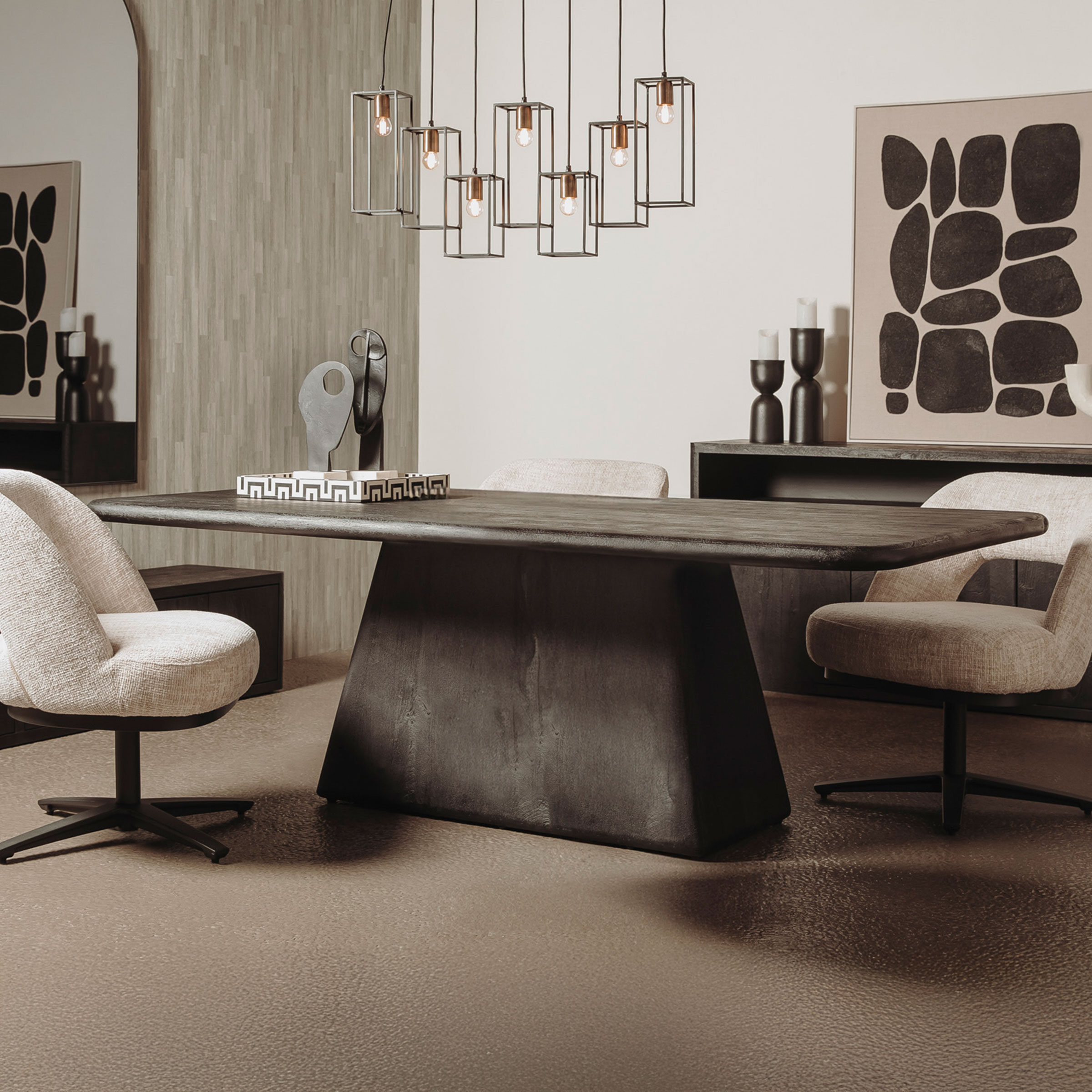 Tower Living Eettafel 'Asti' Mangohout, kleur Zwart