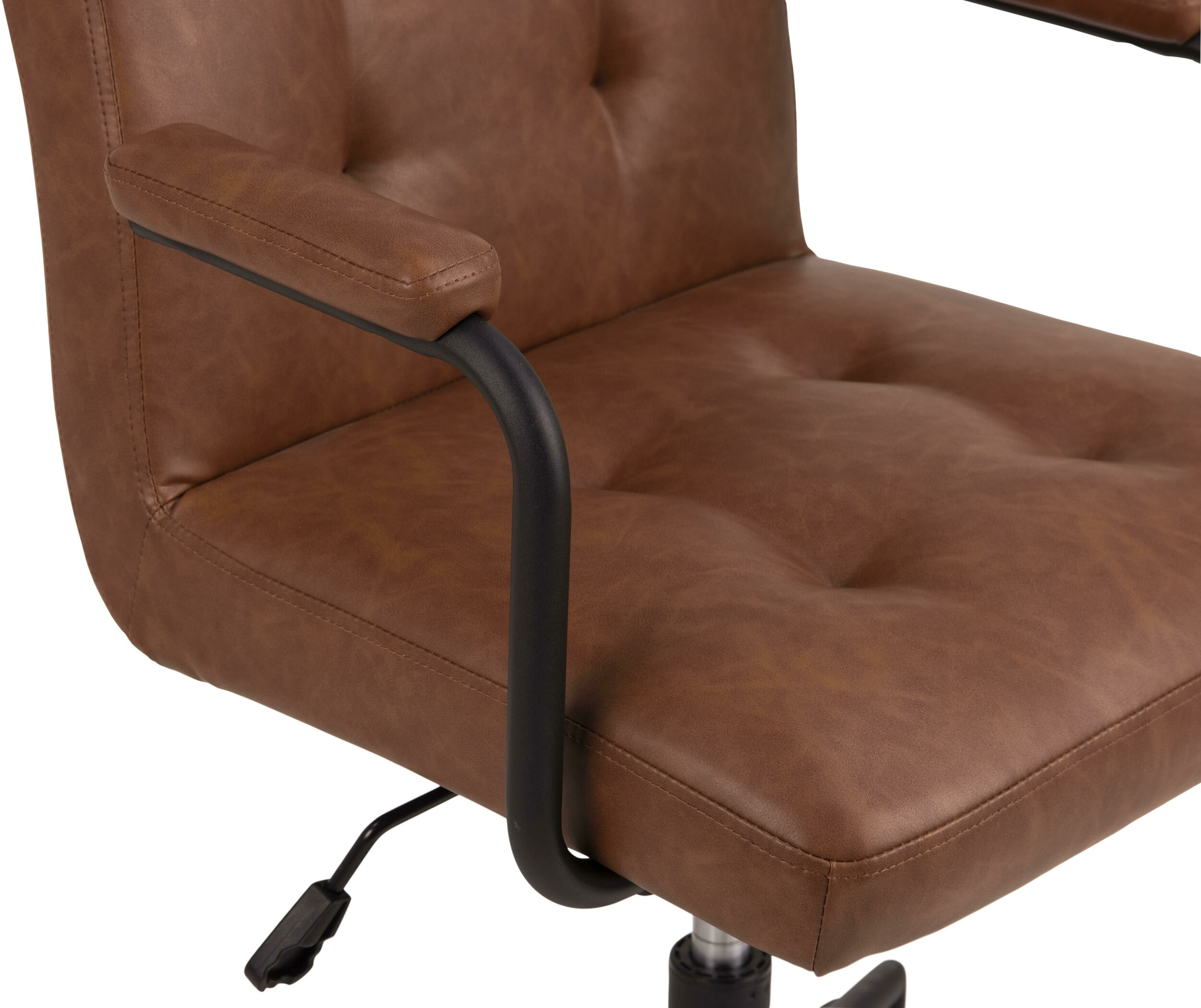 Bendt Bureaustoel 'Lennix' met armleuning, PU, kleur Bruin