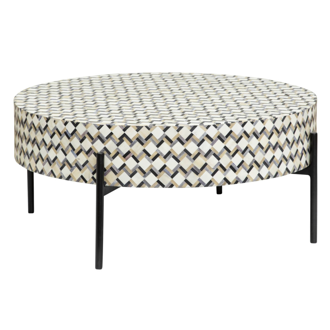 Tower Living Ronde Salontafel 'Brendola' Bone inlay, 80cm