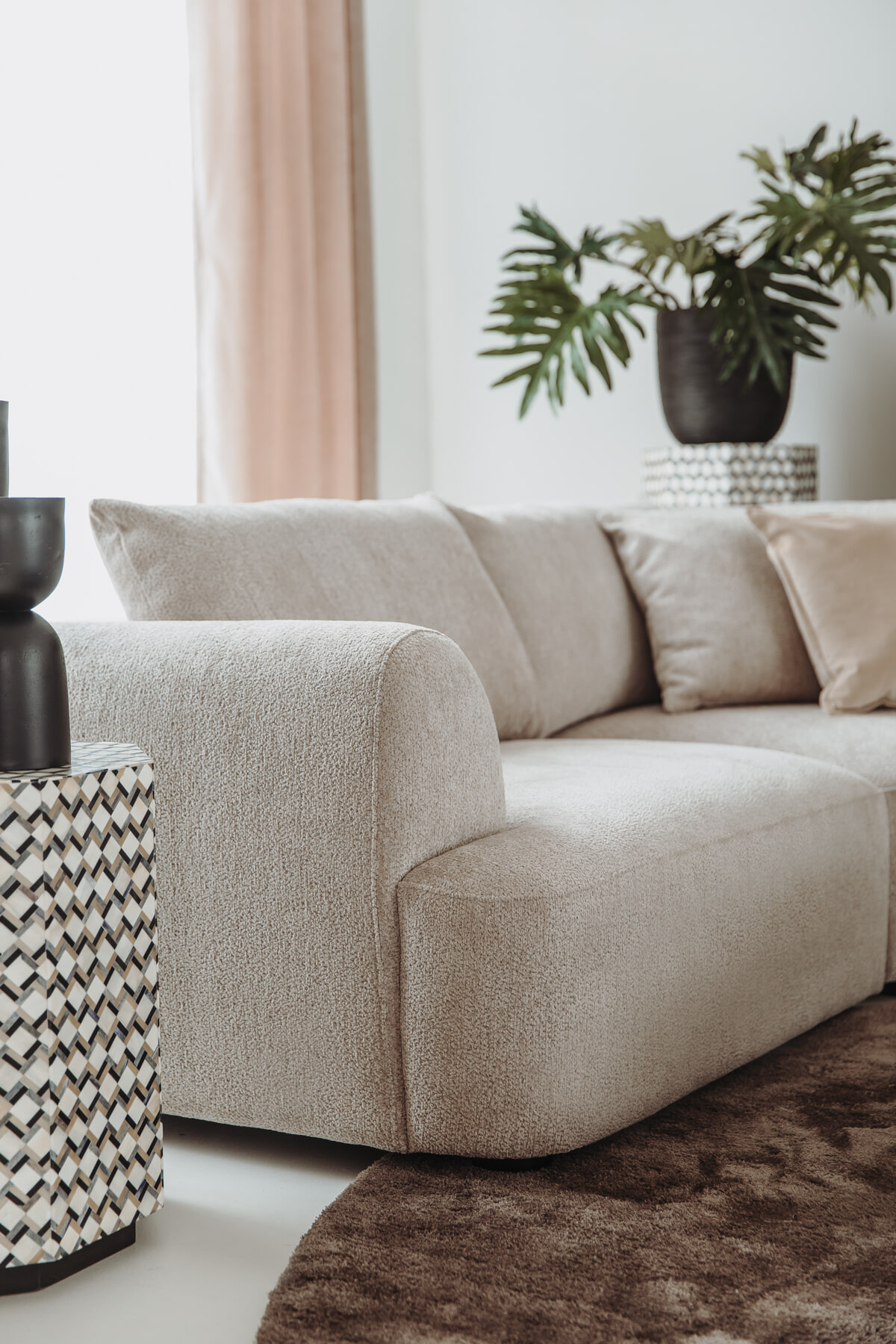 Tower Living Bijzettafel 'Brendola' Bone inlay, 45 x 45cm